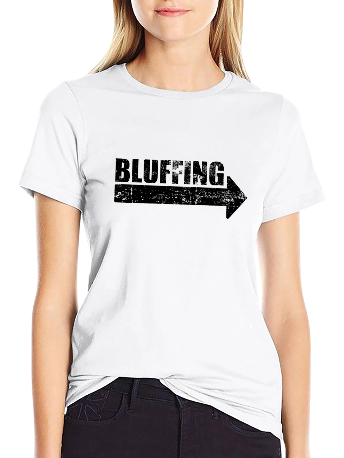 Bluffing Graphic Tee - Right Arrow Novelty T-Shirt