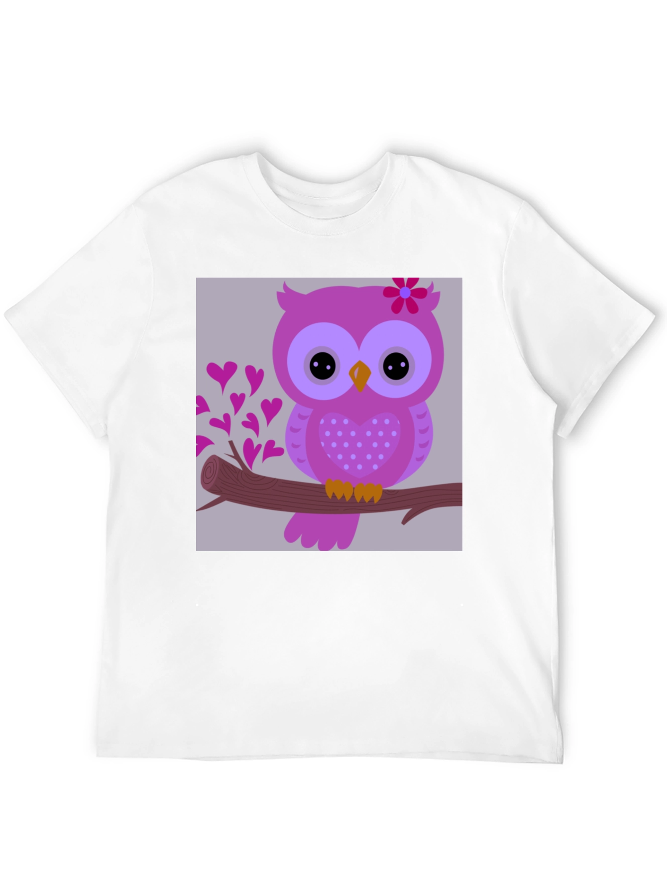 Cute Owl on Branch Graphic T-Shirt