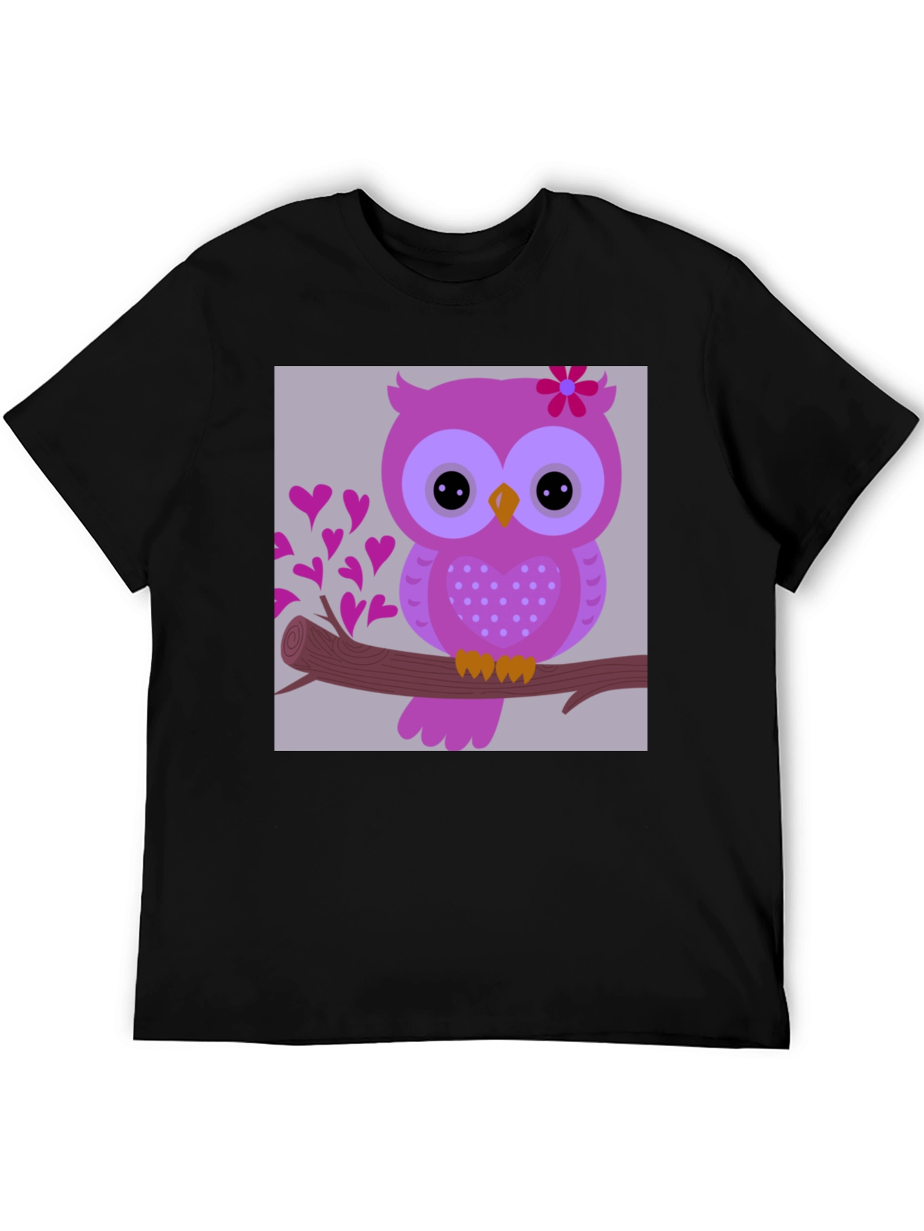 Cute Owl on Branch Graphic T-Shirt