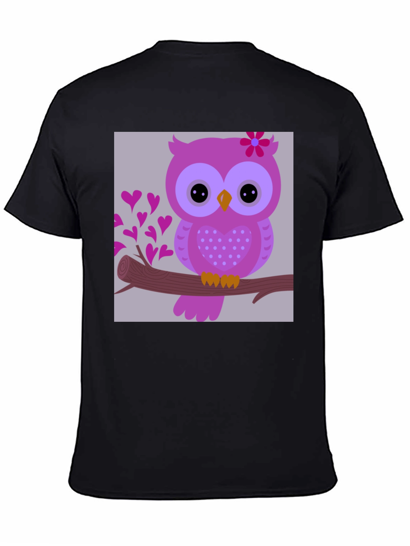 Cute Owl on Branch Graphic T-Shirt