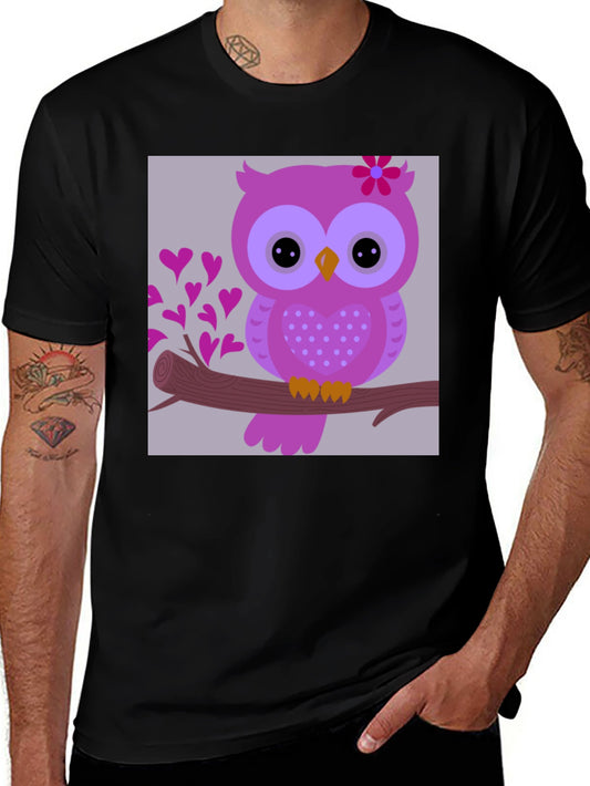 Cute Owl on Branch Graphic T-Shirt