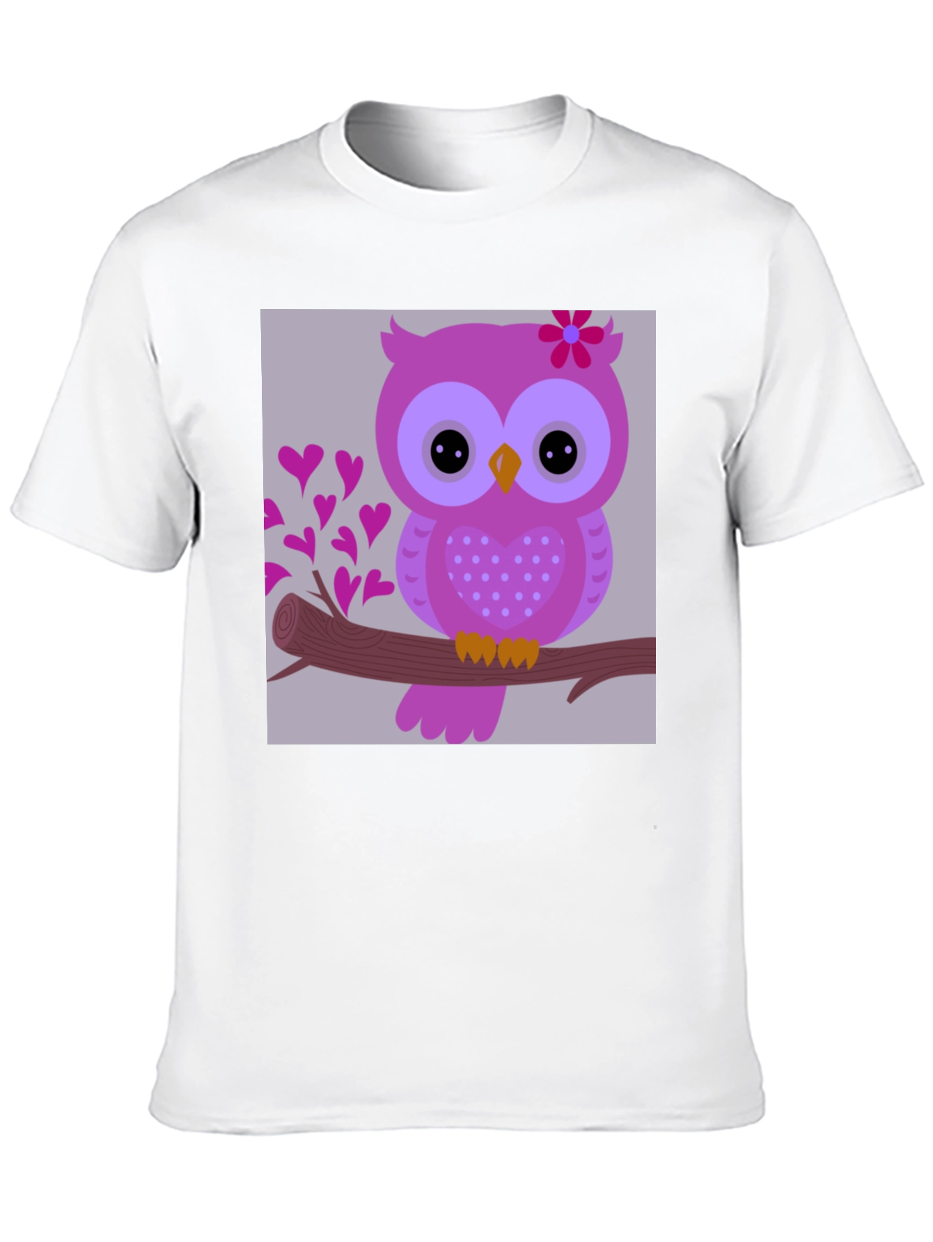 Cute Owl on Branch Graphic T-Shirt