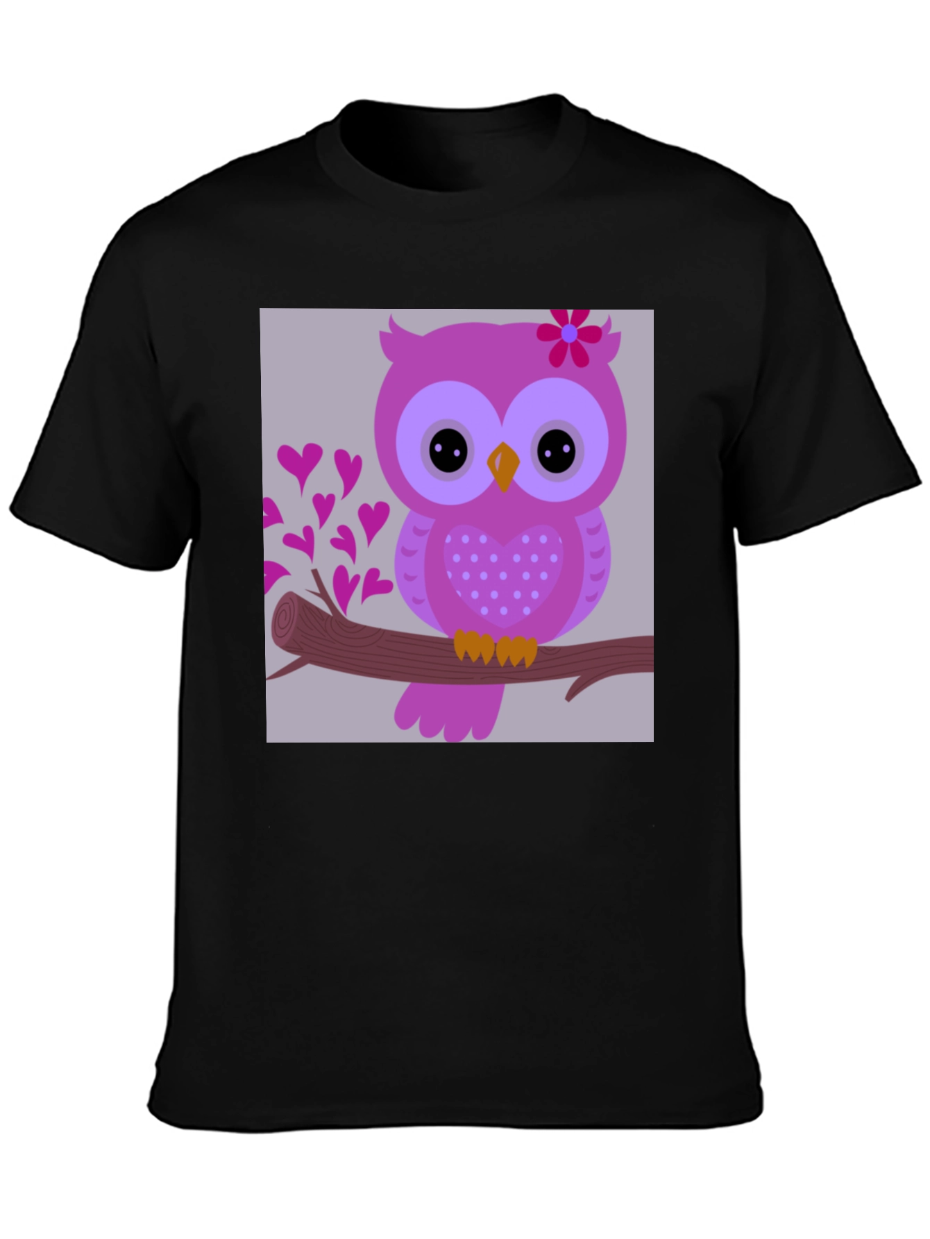 Cute Owl on Branch Graphic T-Shirt