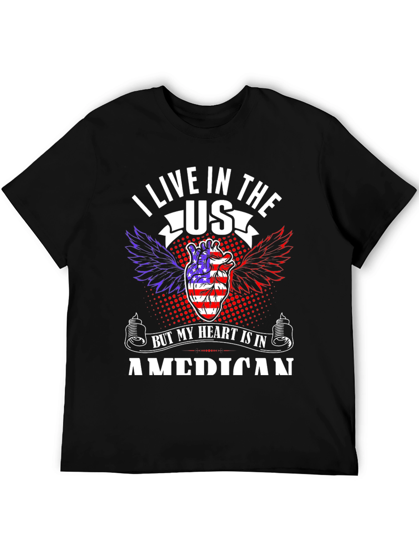 Patriotic Heart USA Mens T-Shirt