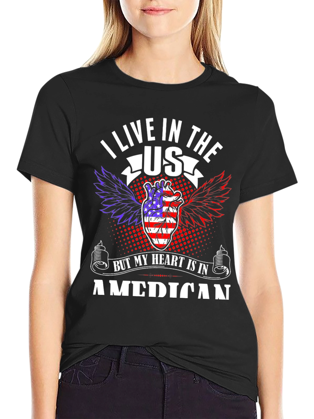 Patriotic Heart USA Mens T-Shirt
