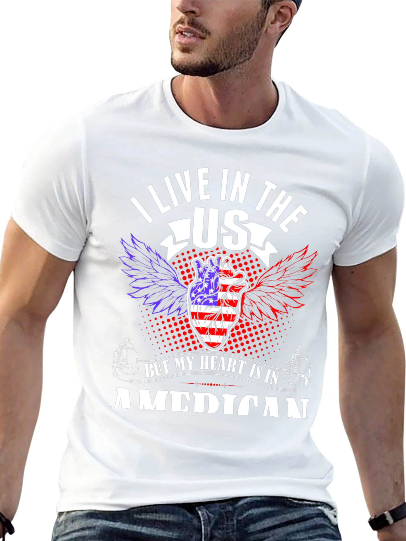 Patriotic Heart USA Mens T-Shirt