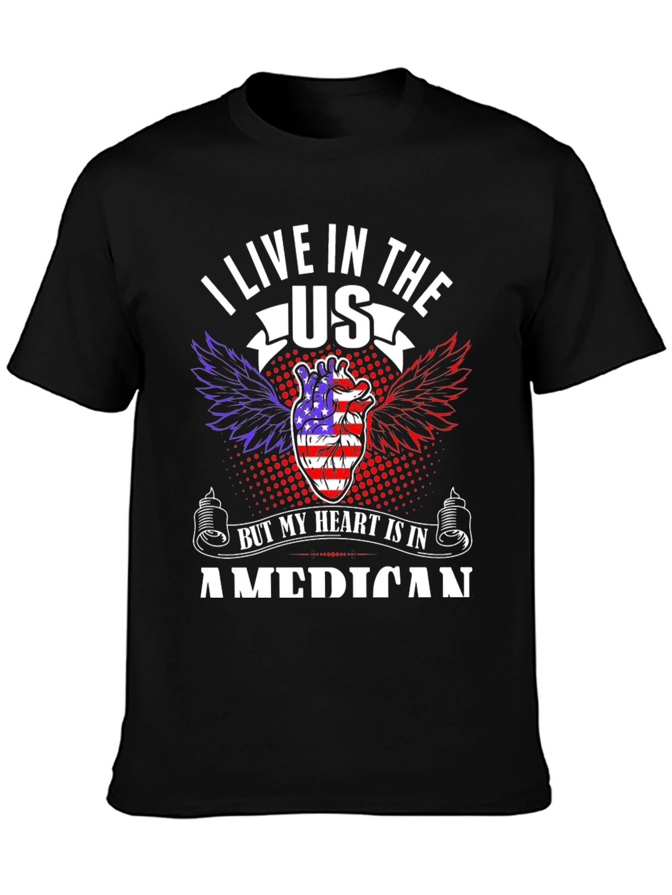 Patriotic Heart USA Mens T-Shirt