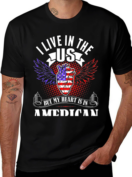 Patriotic Heart USA Mens T-Shirt