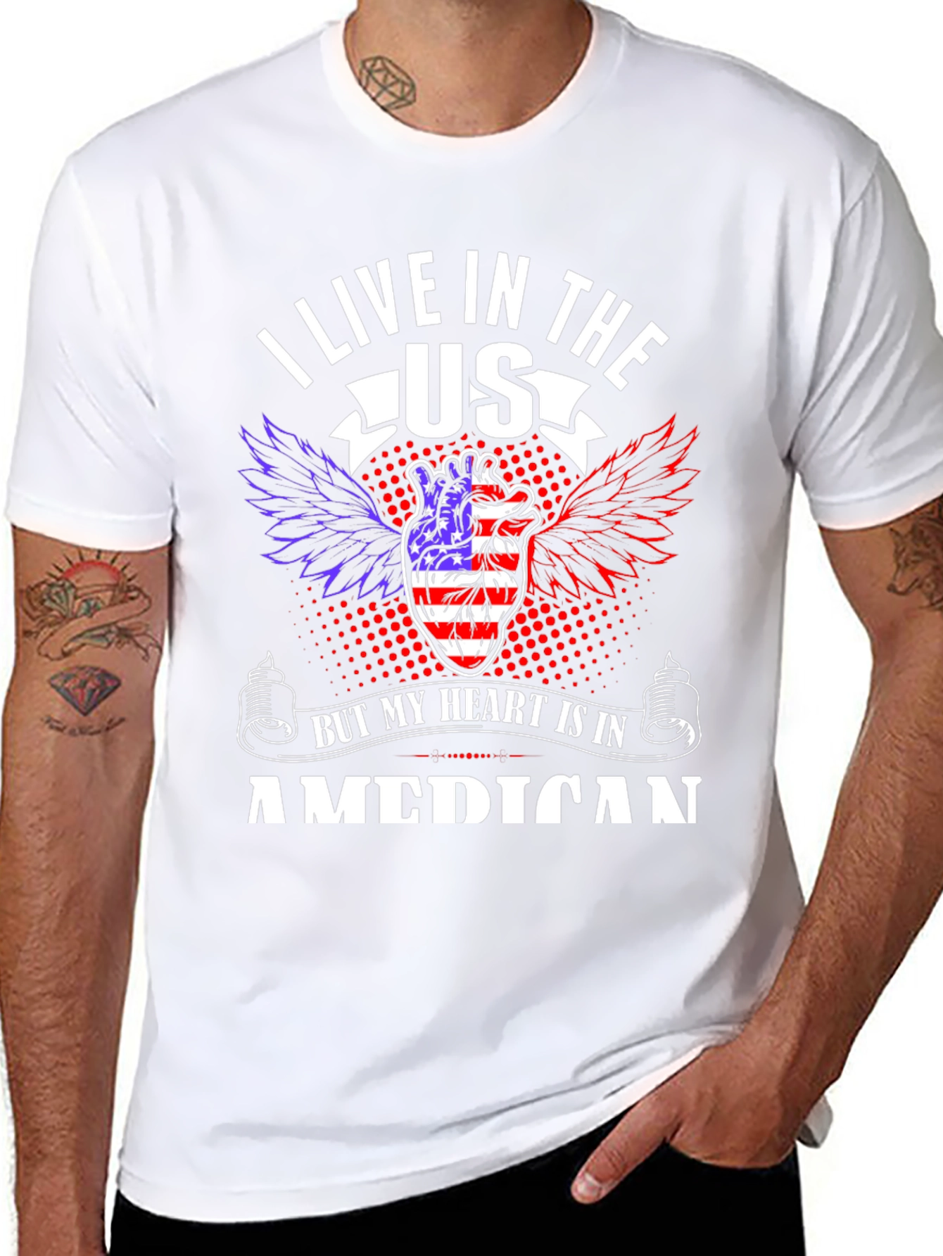 Patriotic Heart USA Mens T-Shirt