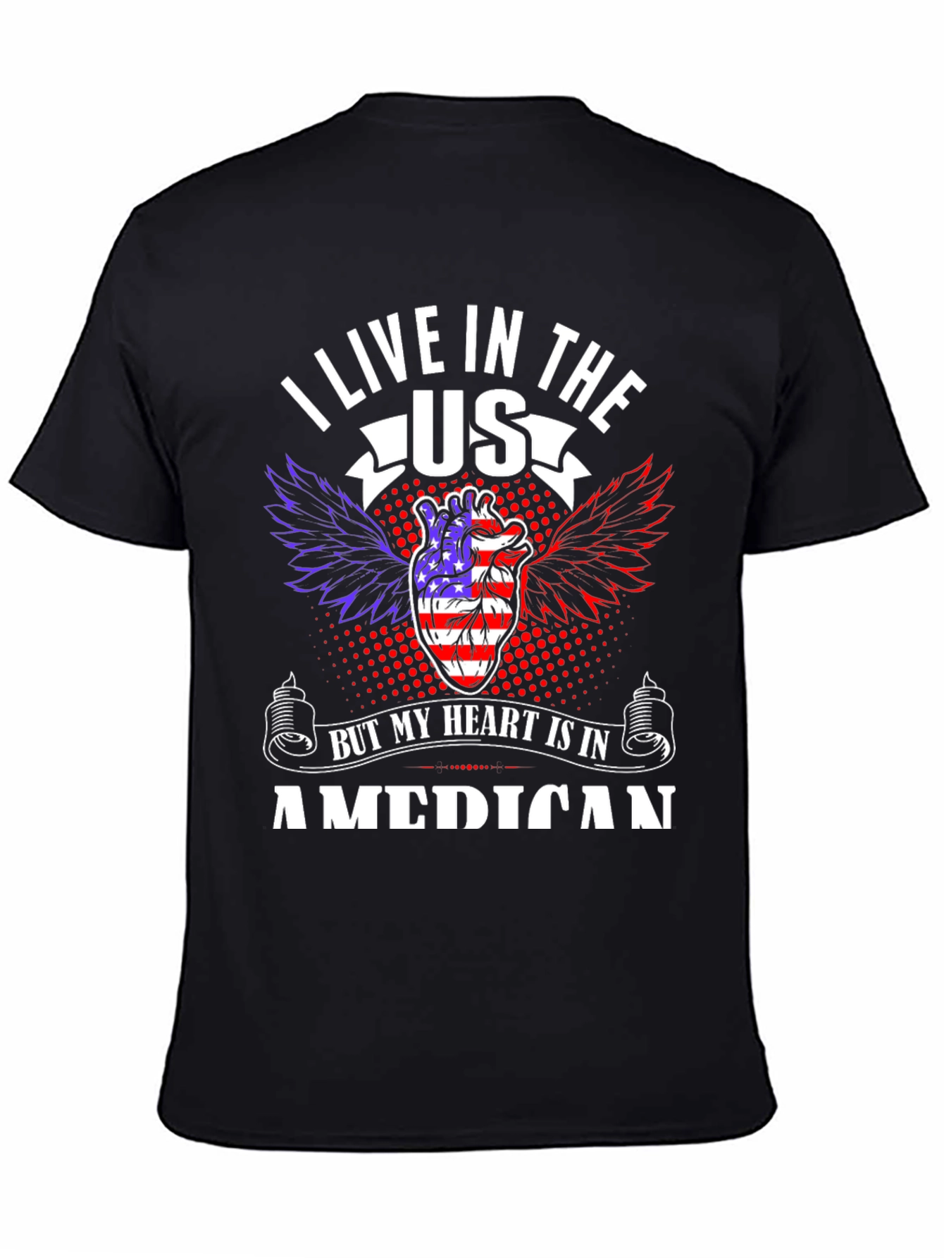 Patriotic Heart USA Mens T-Shirt
