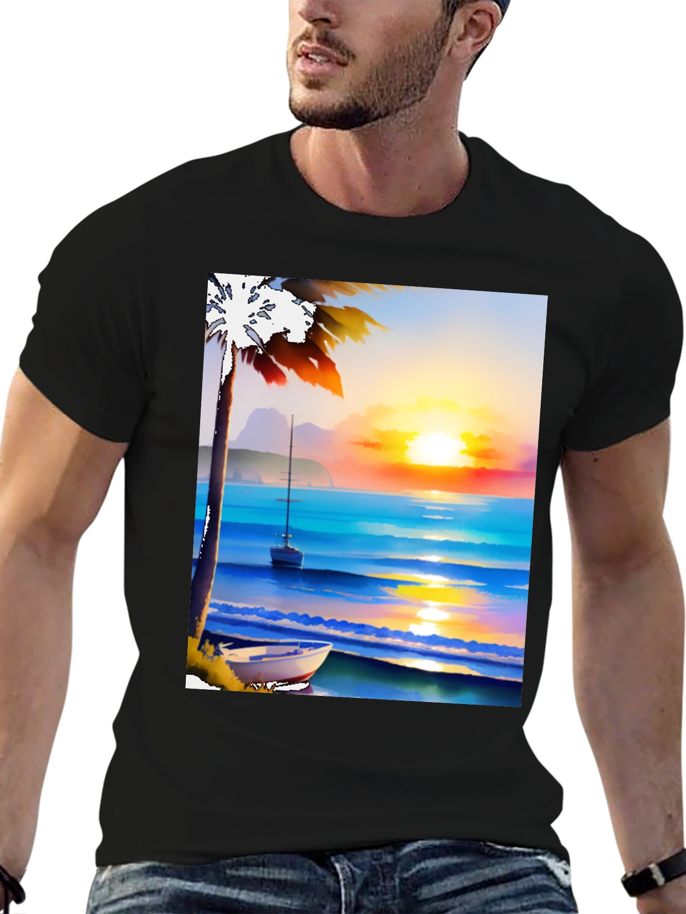Sunset Beach Graphic Tee - Tropical Vibe