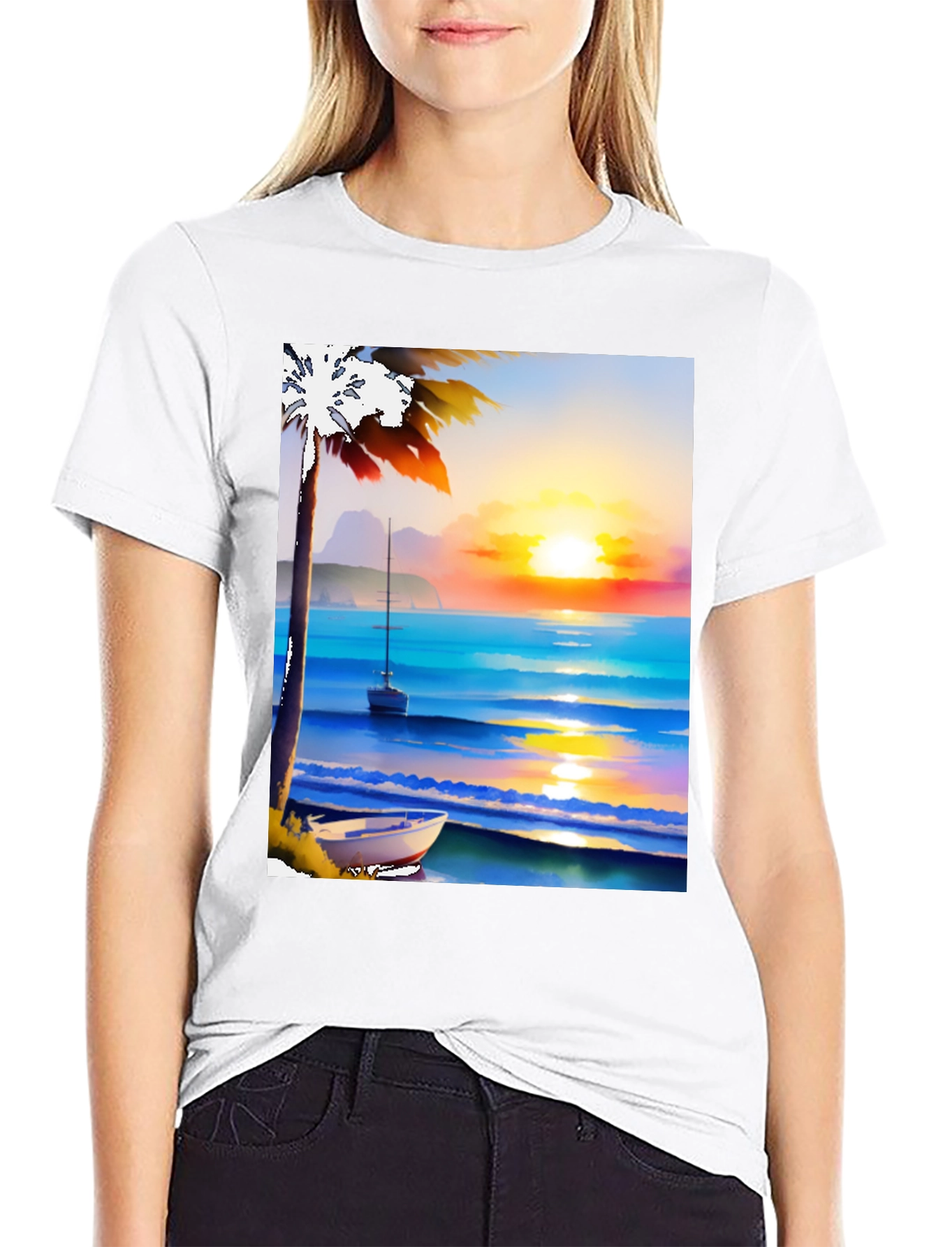 Sunset Beach Graphic Tee - Tropical Vibe