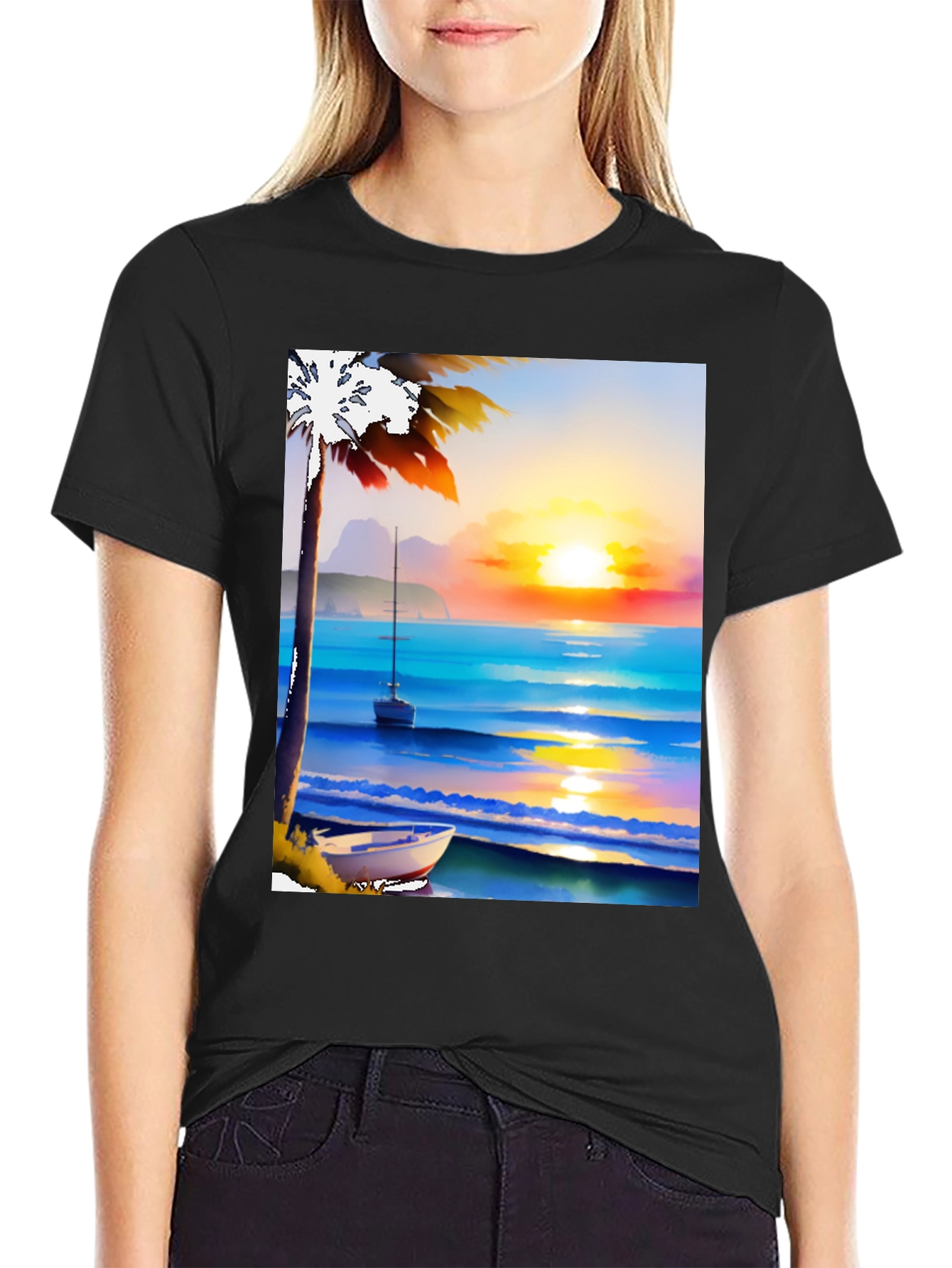 Sunset Beach Graphic Tee - Tropical Vibe