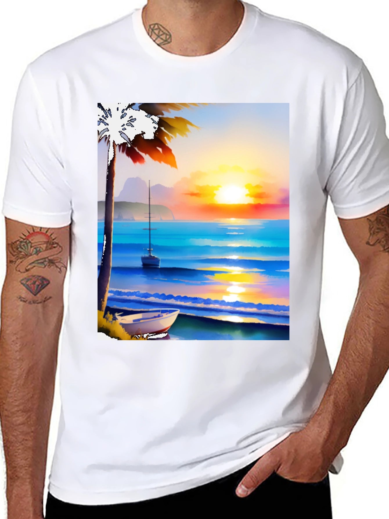 Sunset Beach Graphic Tee - Tropical Vibe