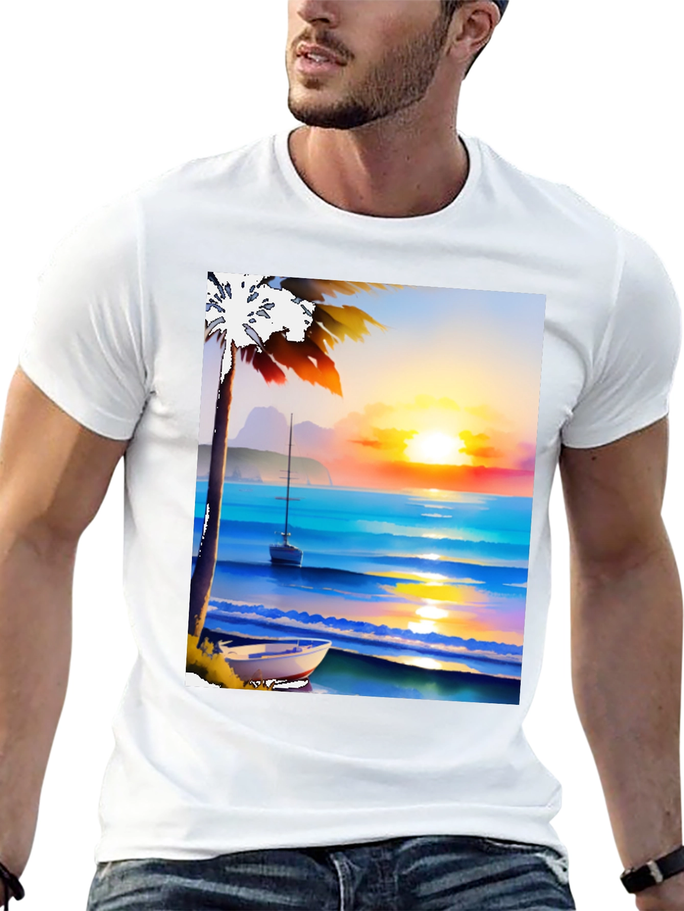 Sunset Beach Graphic Tee - Tropical Vibe