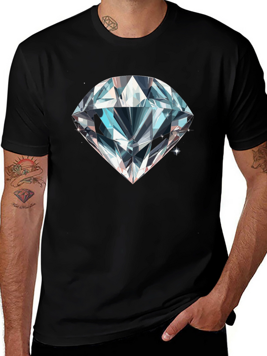 Mens Black T-Shirt with Diamond Graphic