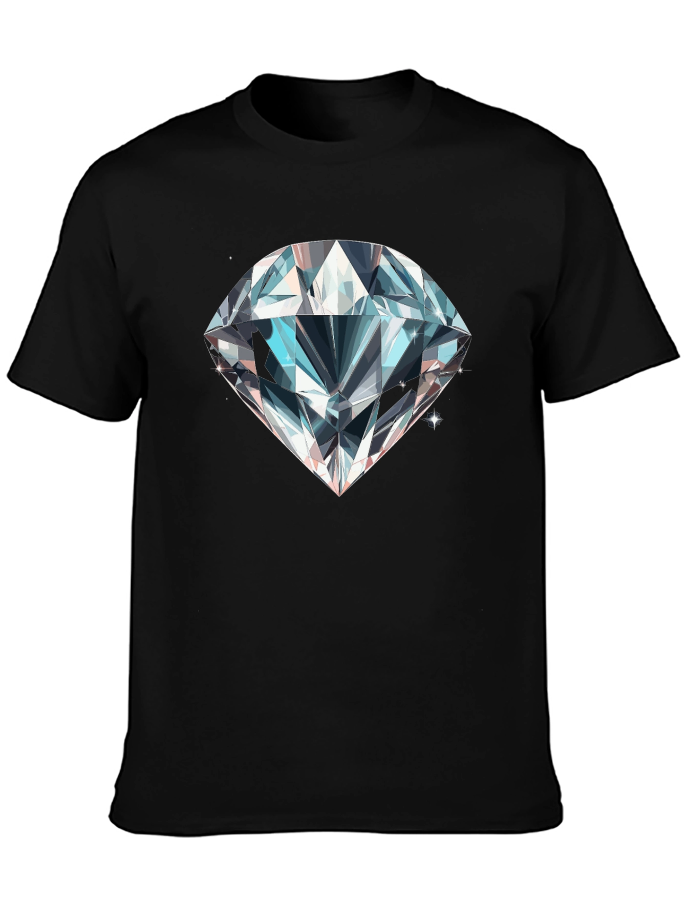 Mens Black T-Shirt with Diamond Graphic