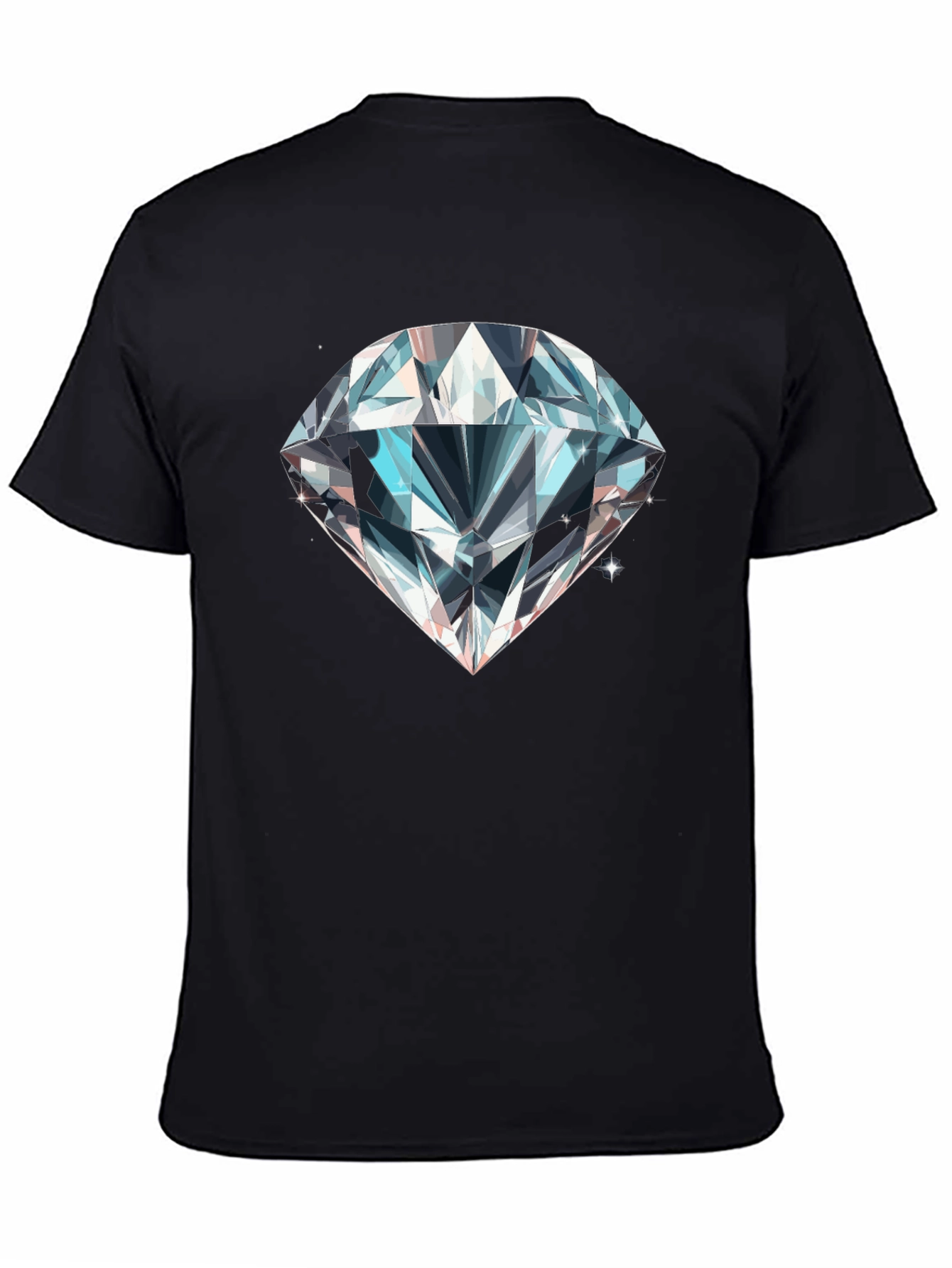 Mens Black T-Shirt with Diamond Graphic