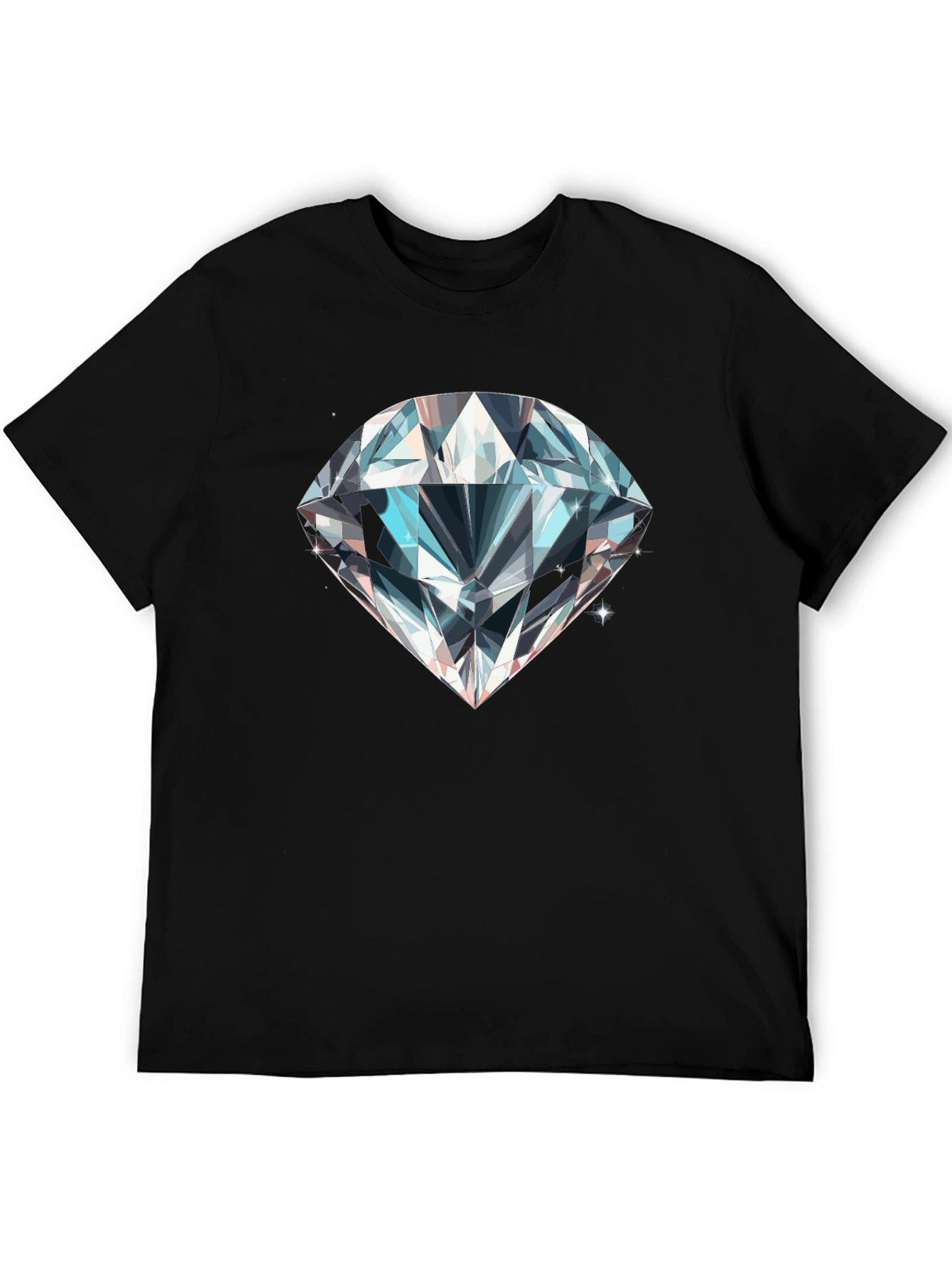 Mens Black T-Shirt with Diamond Graphic