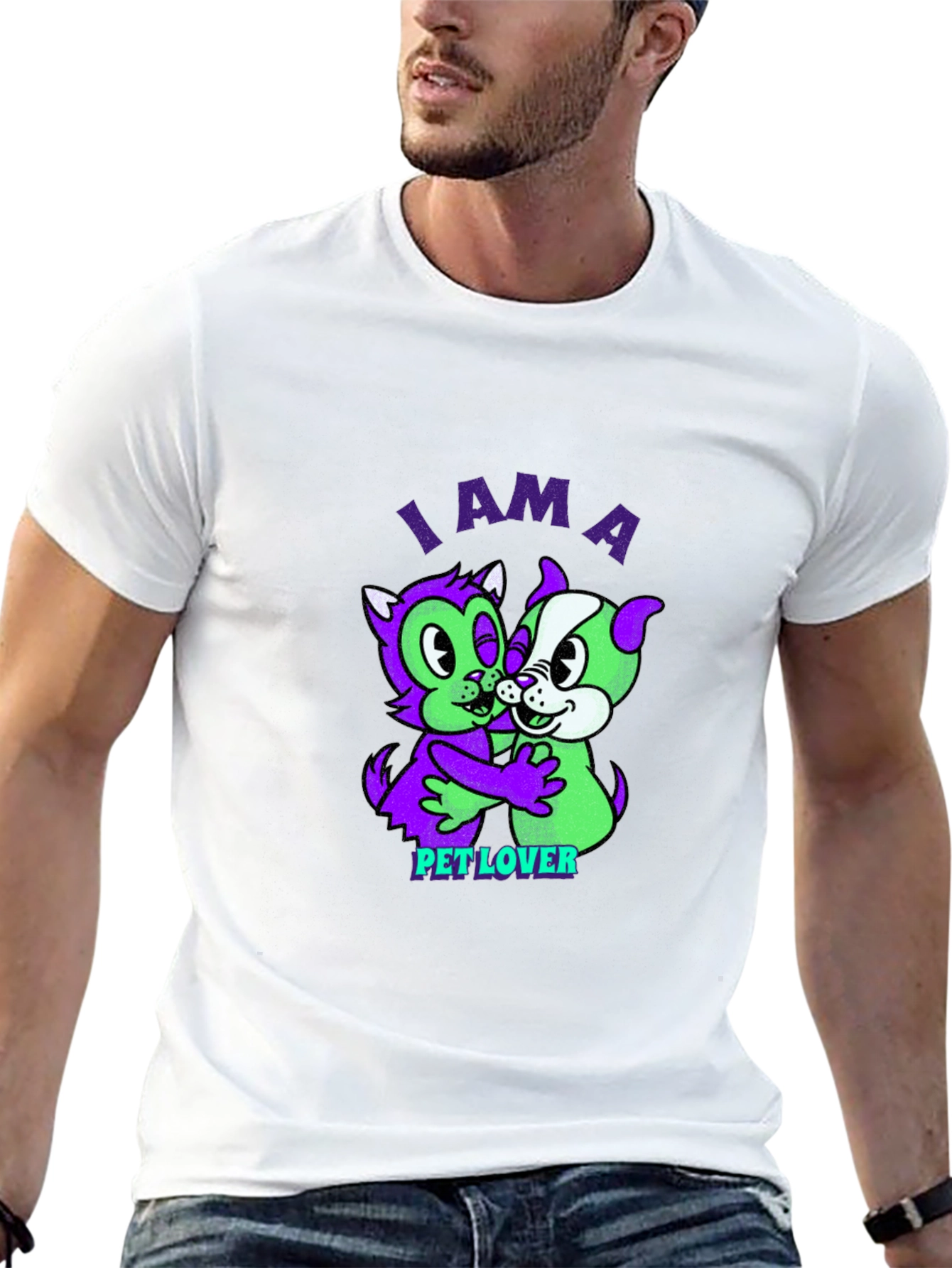 I am a Pet Lover Black Graphic T-Shirt