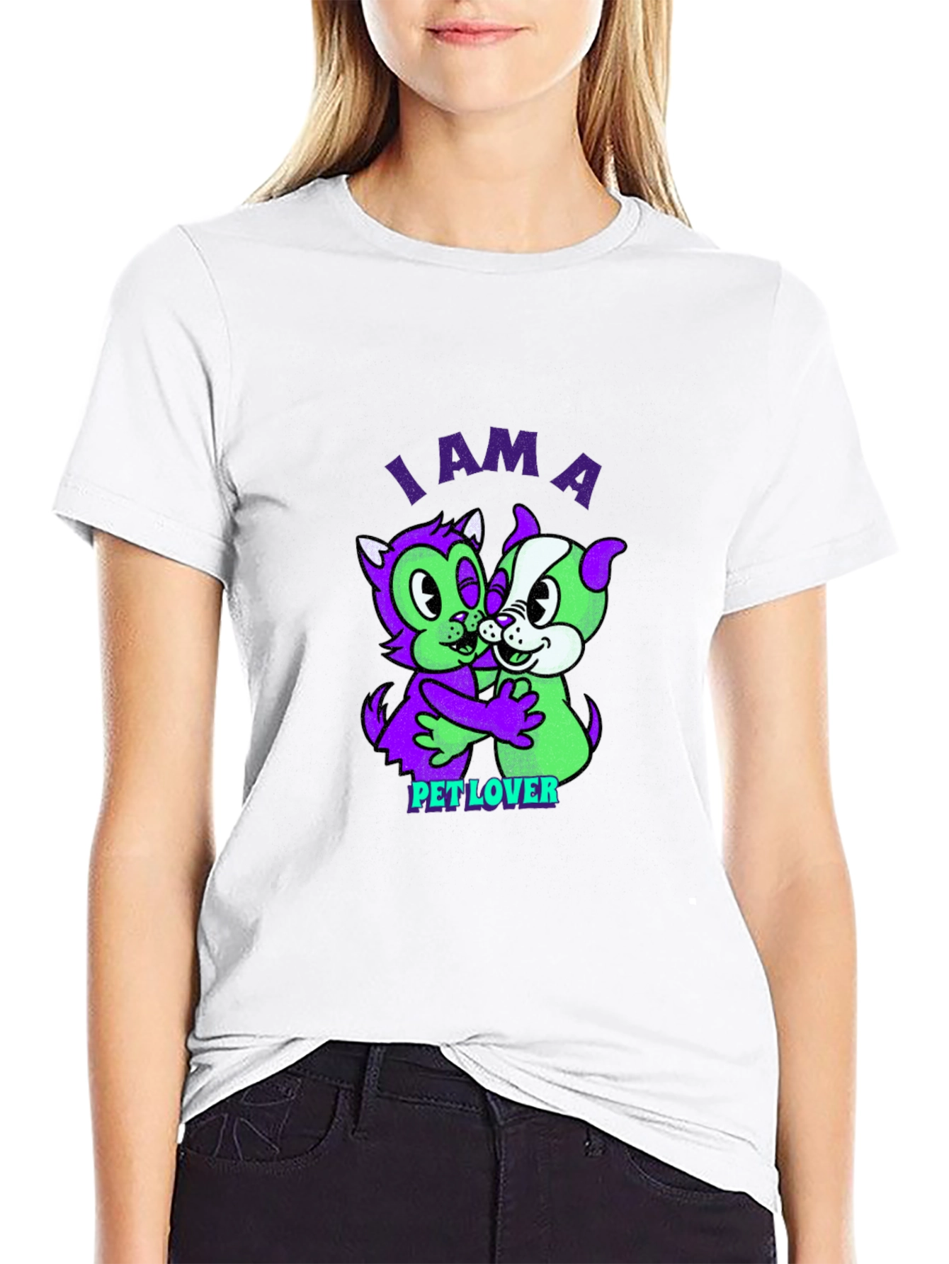 I am a Pet Lover Black Graphic T-Shirt