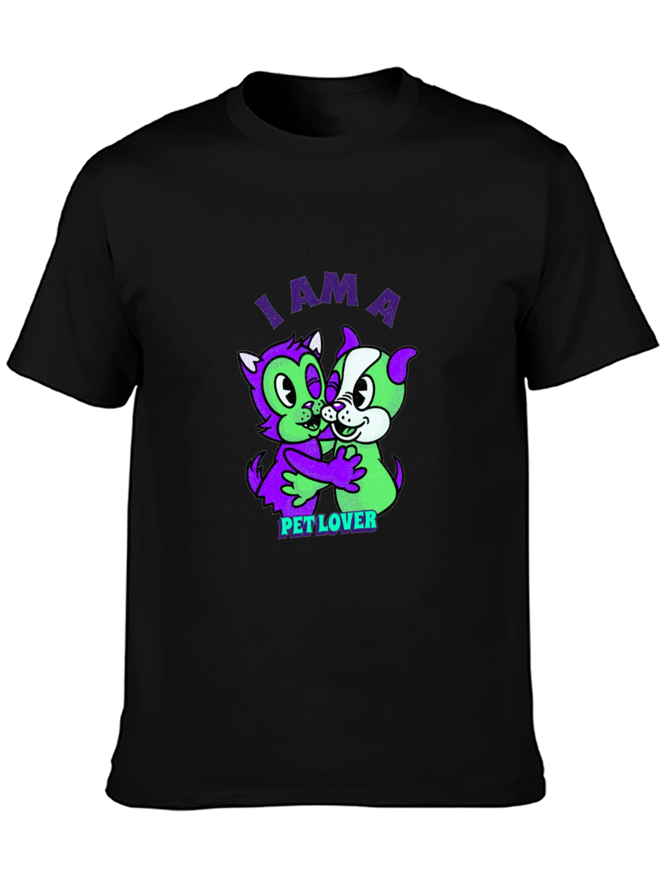 I am a Pet Lover Black Graphic T-Shirt