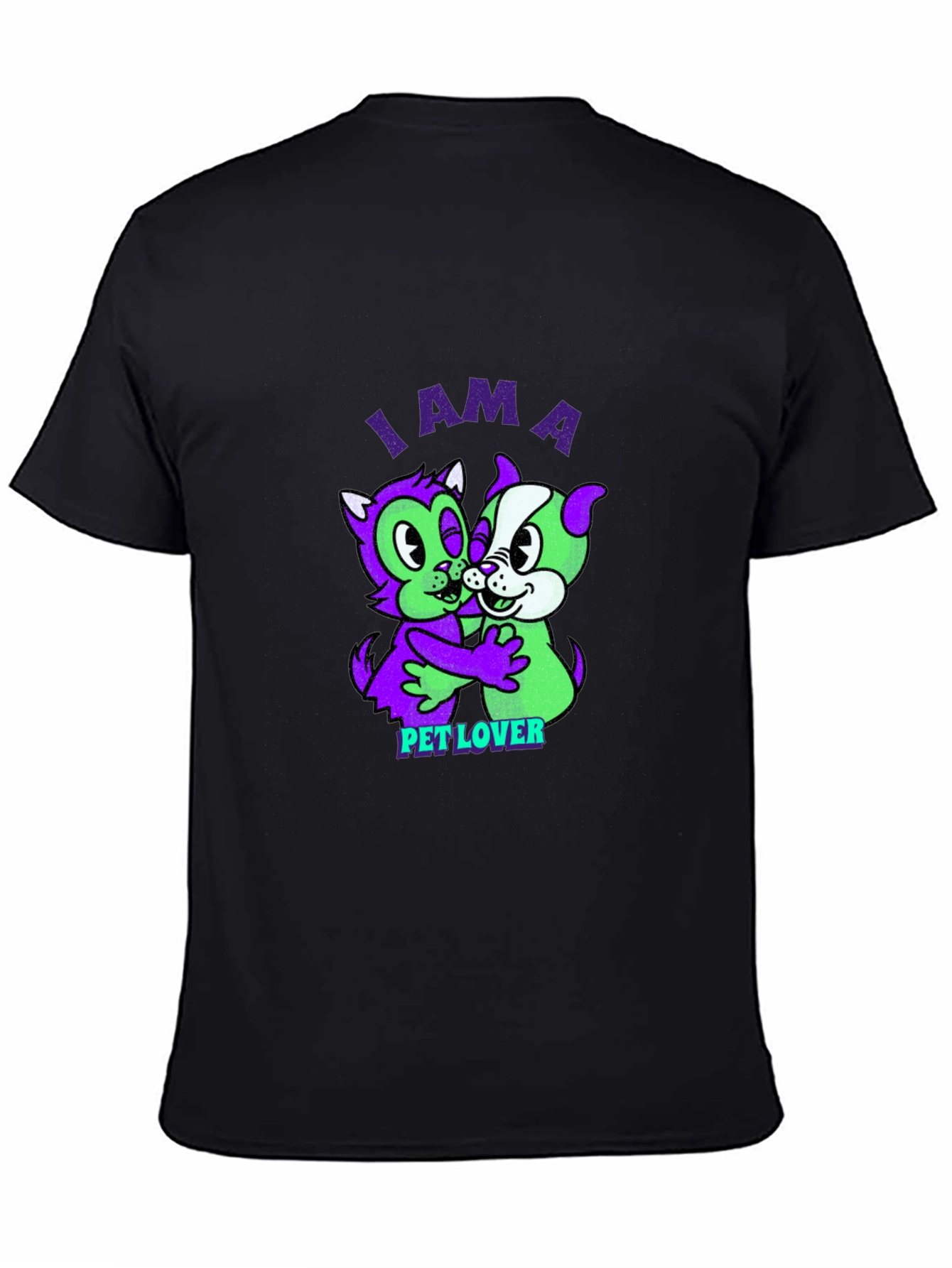 I am a Pet Lover Black Graphic T-Shirt