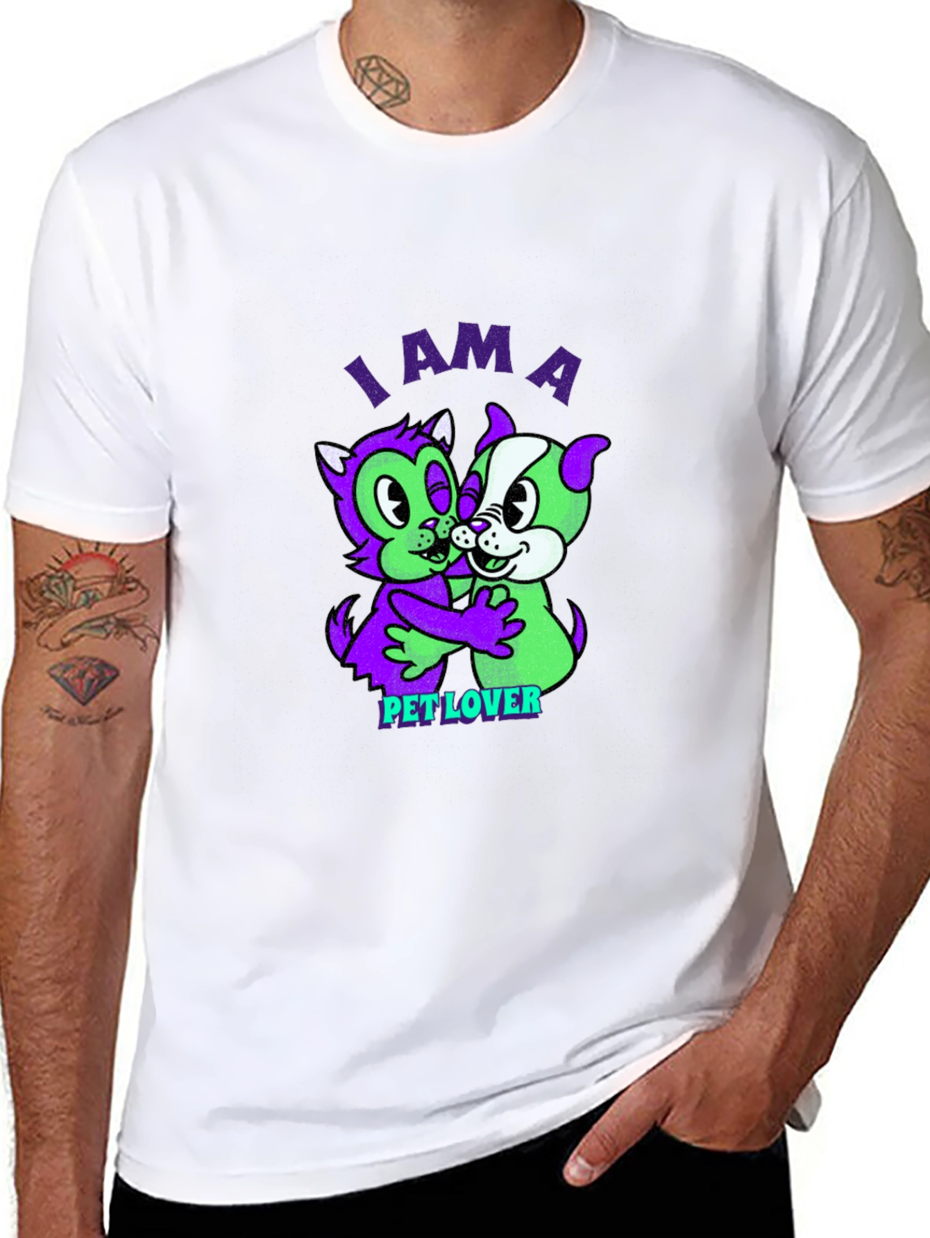 I am a Pet Lover Black Graphic T-Shirt