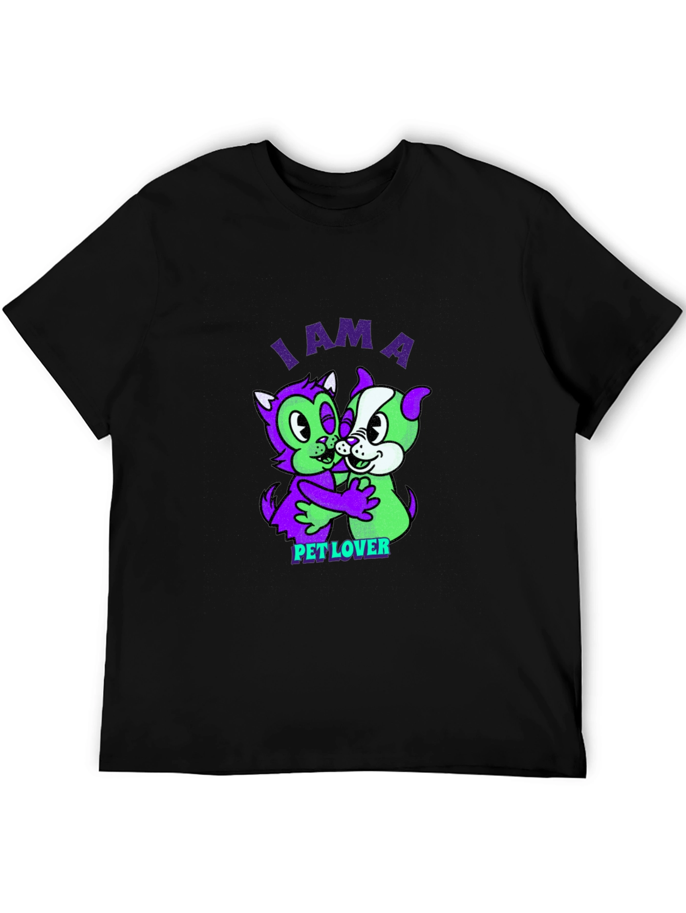 I am a Pet Lover Black Graphic T-Shirt