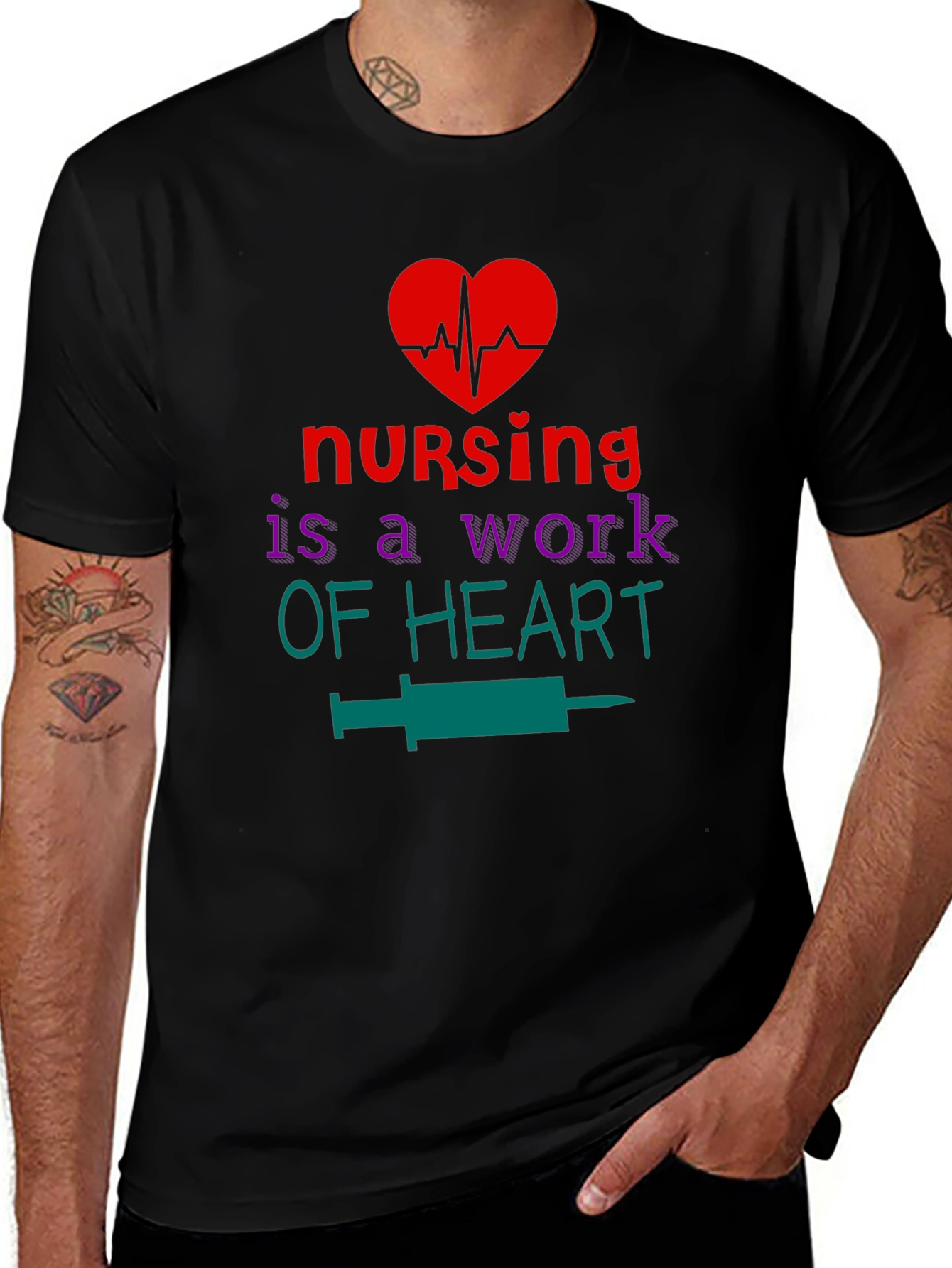 Nursing is a Work of Heart Graphic T-Shirt