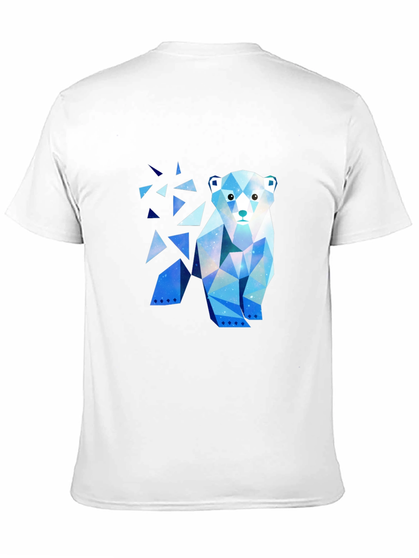 Geometric Polar Bear Graphic T-Shirt - Black