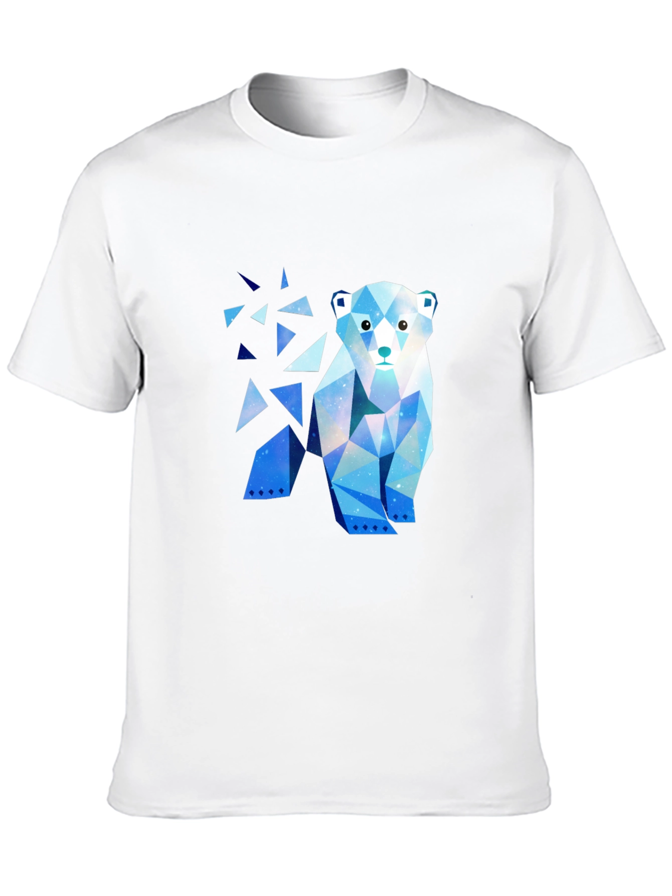 Geometric Polar Bear Graphic T-Shirt - Black