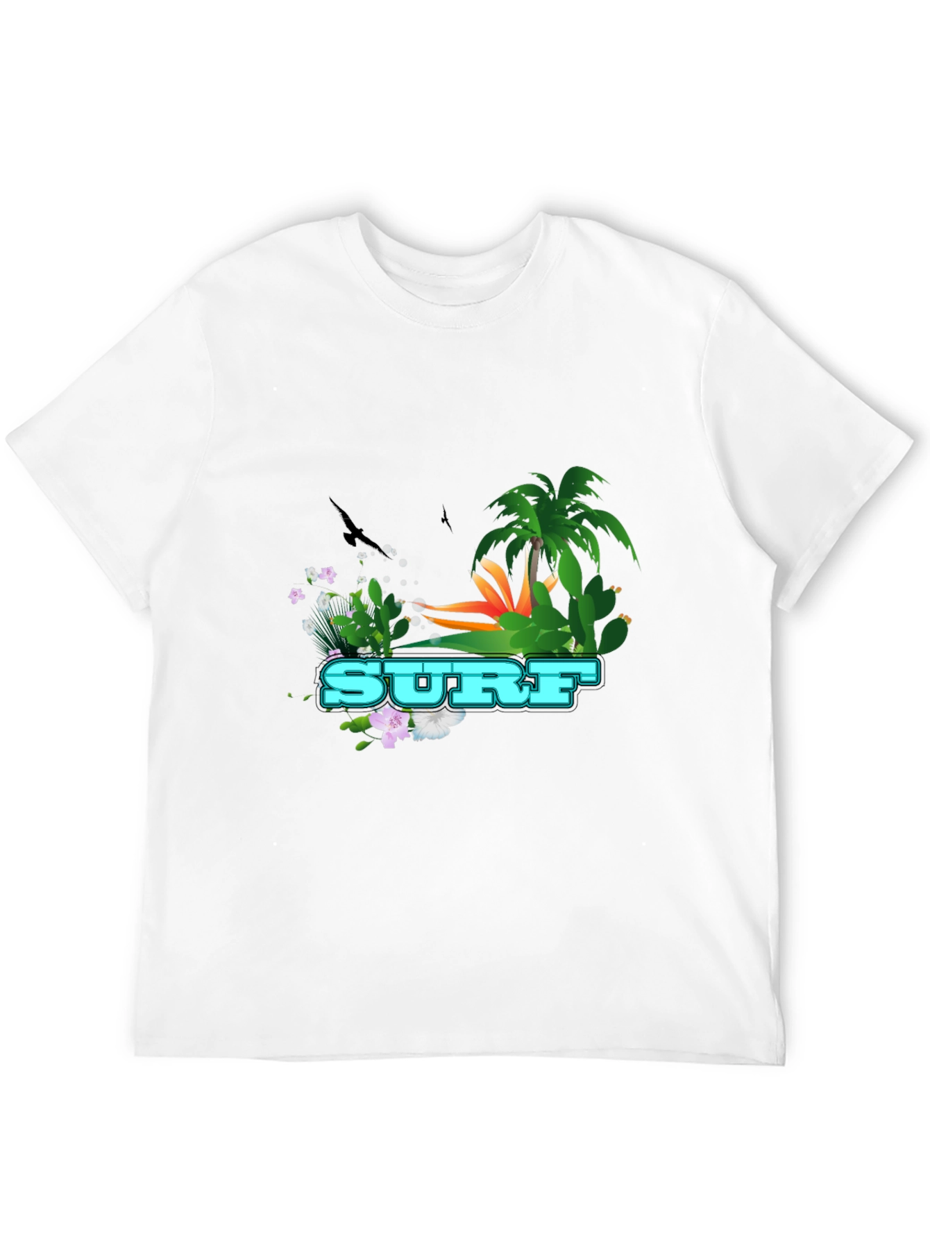 Surf Graphic T-Shirt - Tropical Design Tee