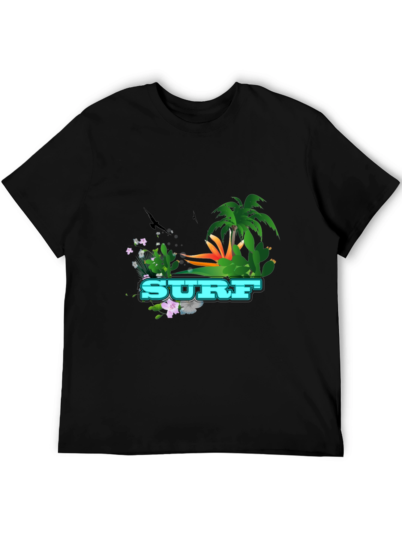 Surf Graphic T-Shirt - Tropical Design Tee