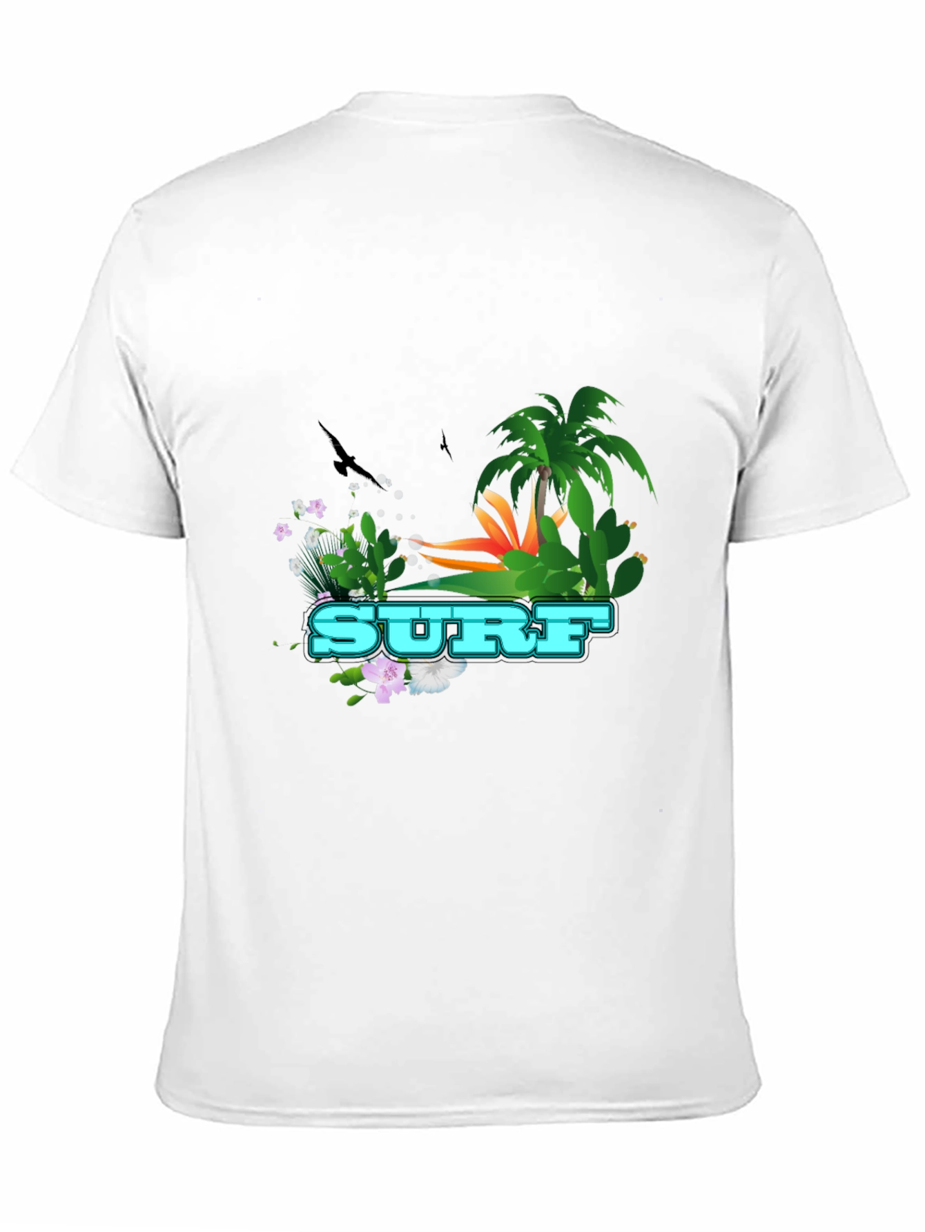 Surf Graphic T-Shirt - Tropical Design Tee
