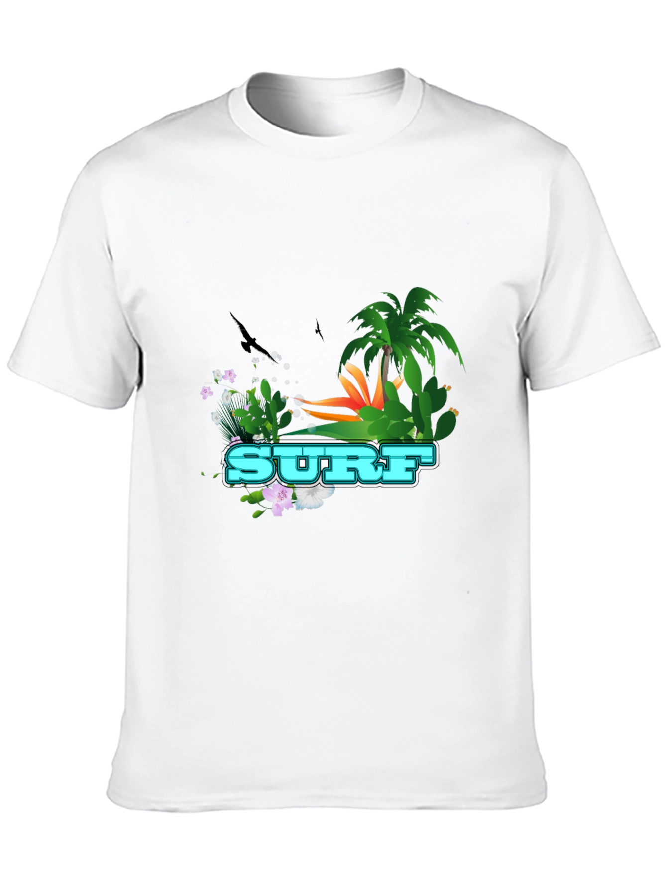 Surf Graphic T-Shirt - Tropical Design Tee