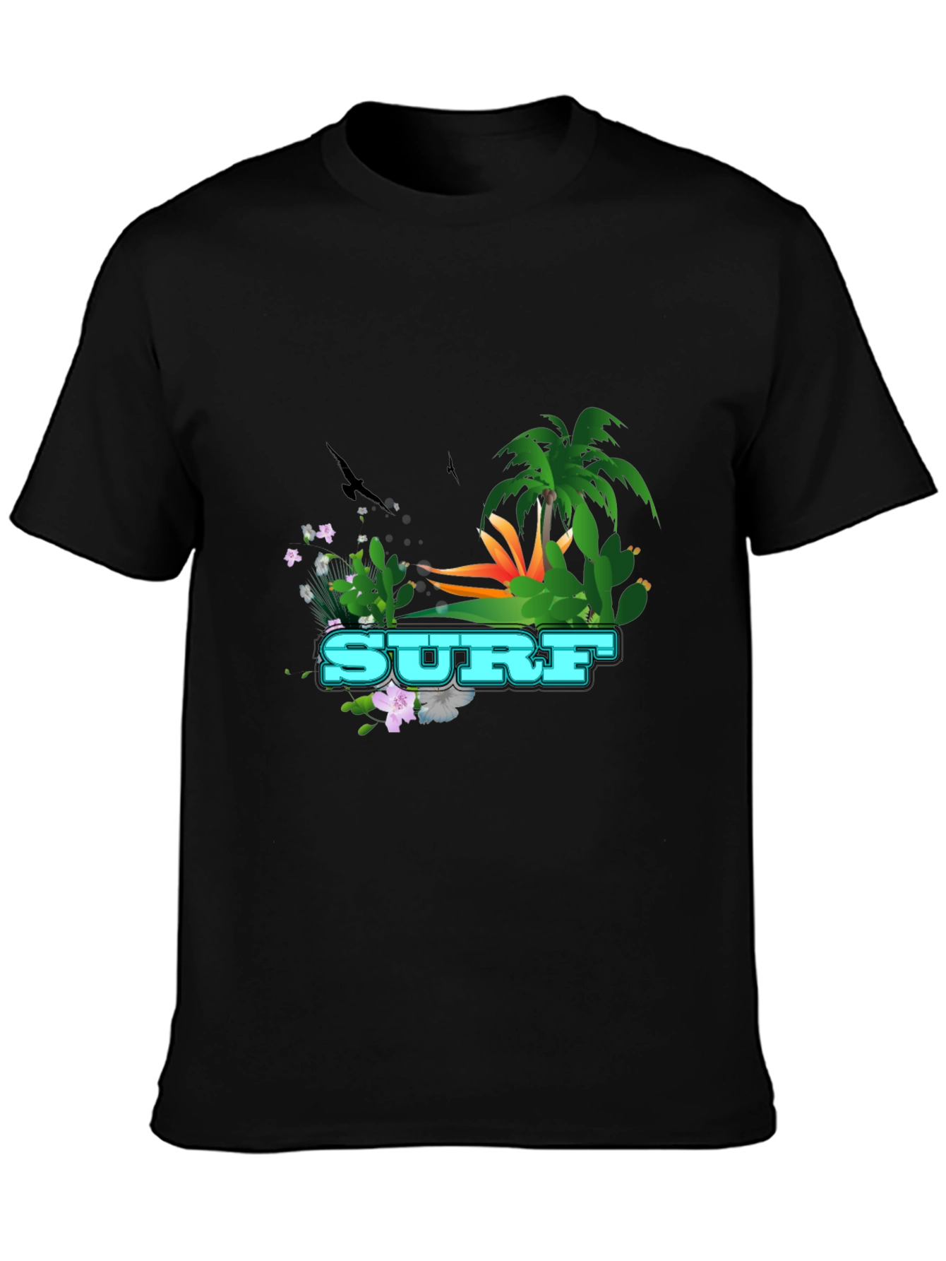 Surf Graphic T-Shirt - Tropical Design Tee