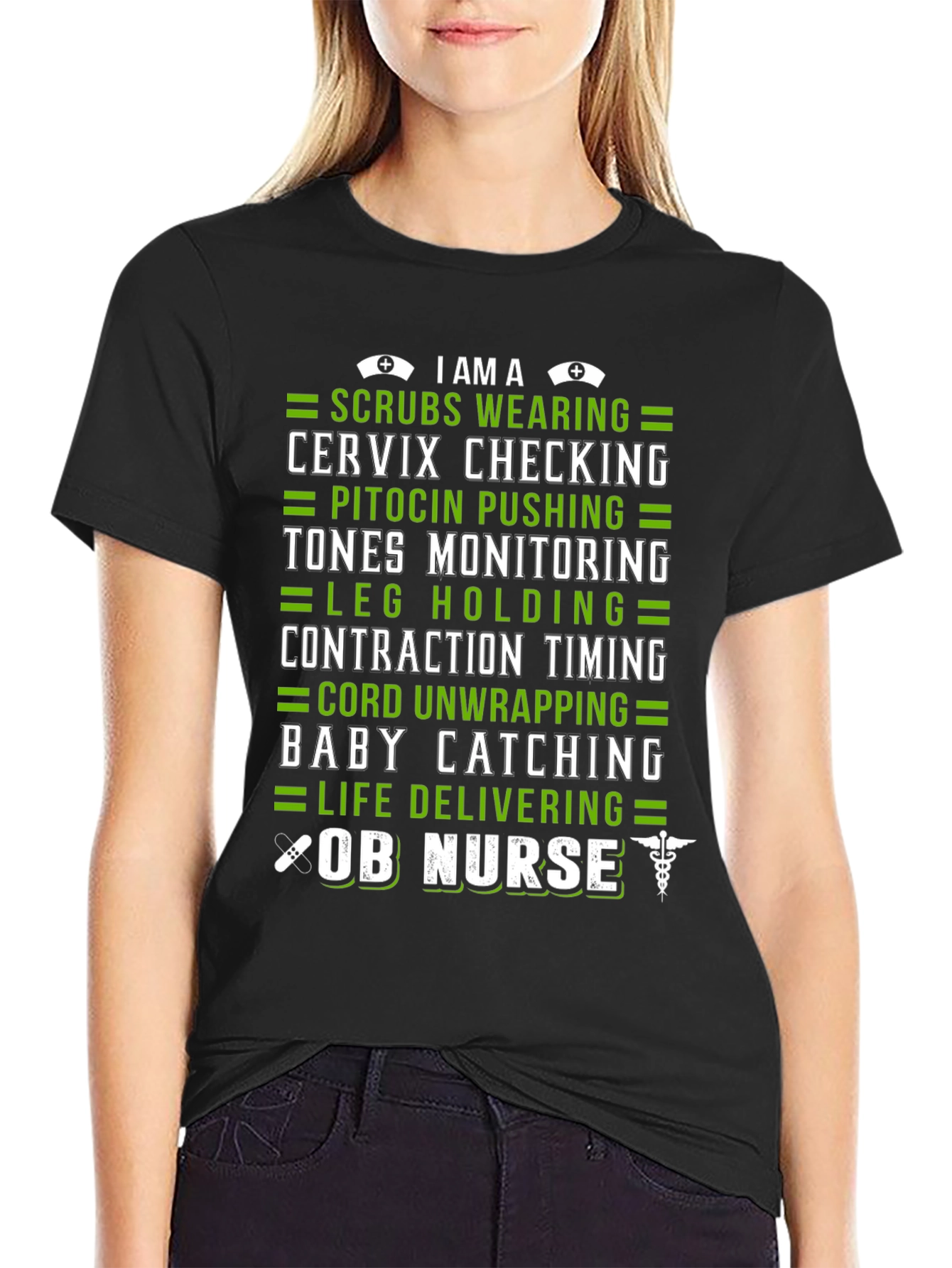 OB Nurse T-Shirt - Scrubs Baby Catching Life Delivering