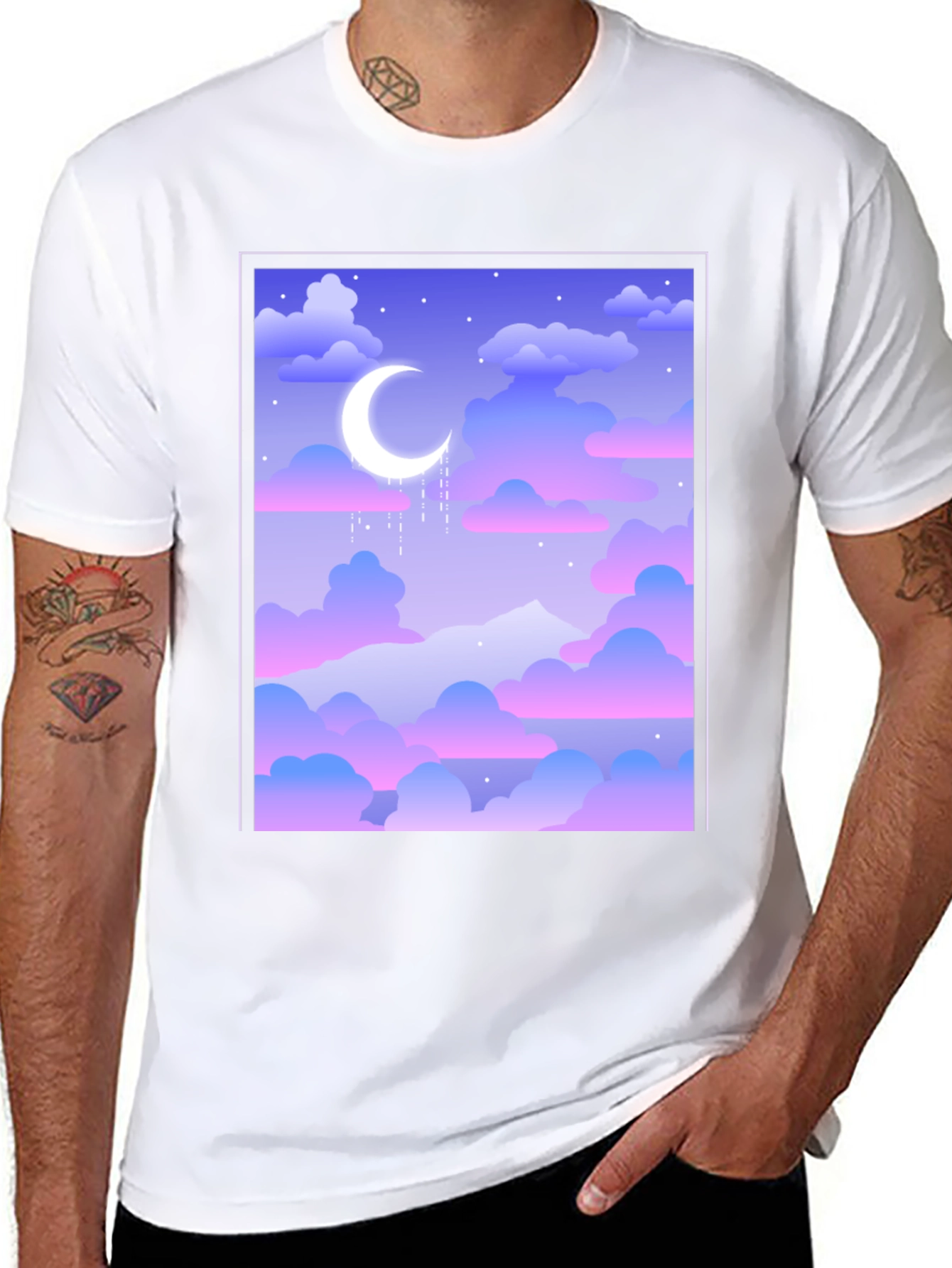 Dreamy Moonscape Black Tee