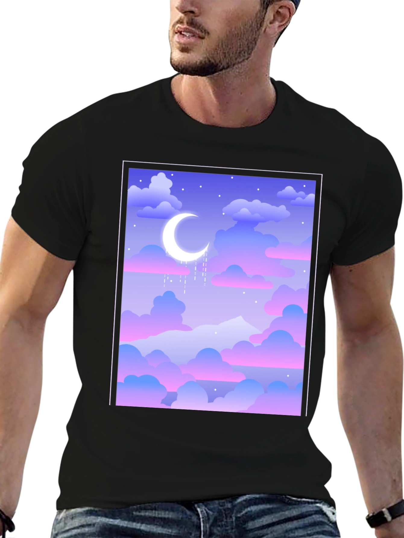 Dreamy Moonscape Black Tee