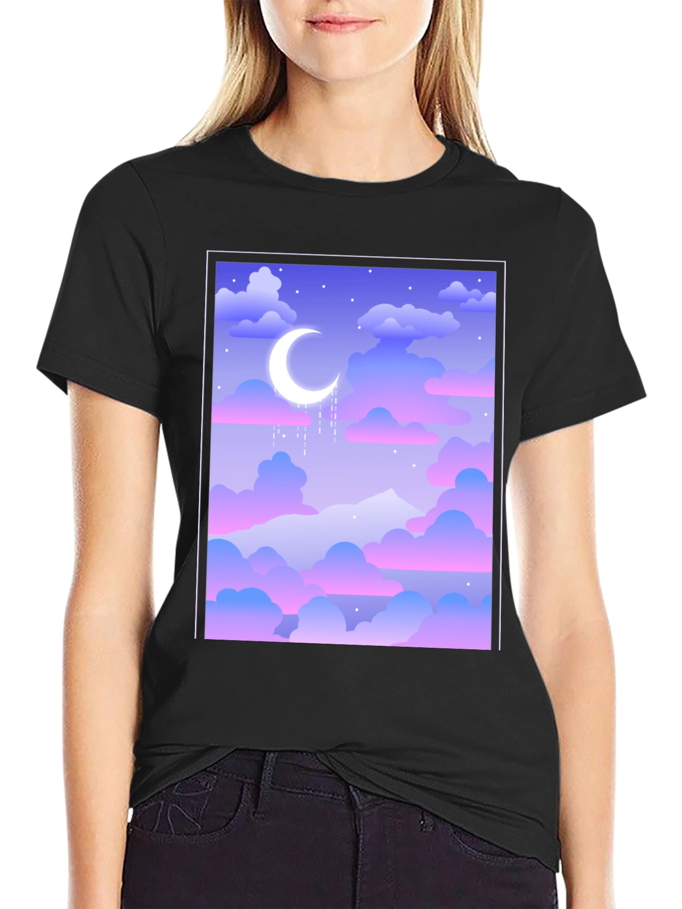 Dreamy Moonscape Black Tee