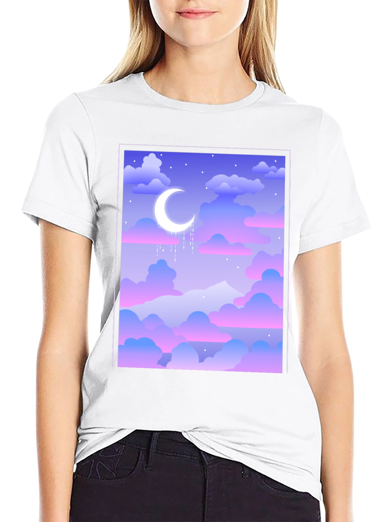 Dreamy Moonscape Black Tee