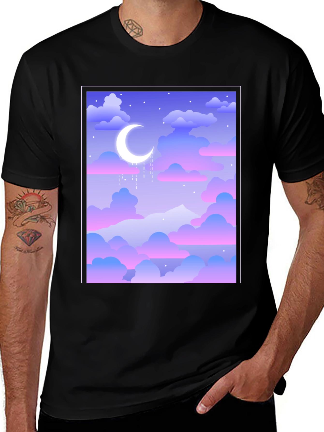 Dreamy Moonscape Black Tee