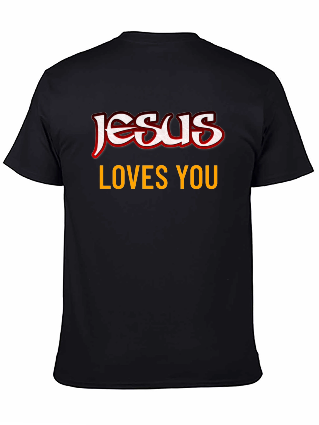 Jesus Loves You Graphic Black T-Shirt