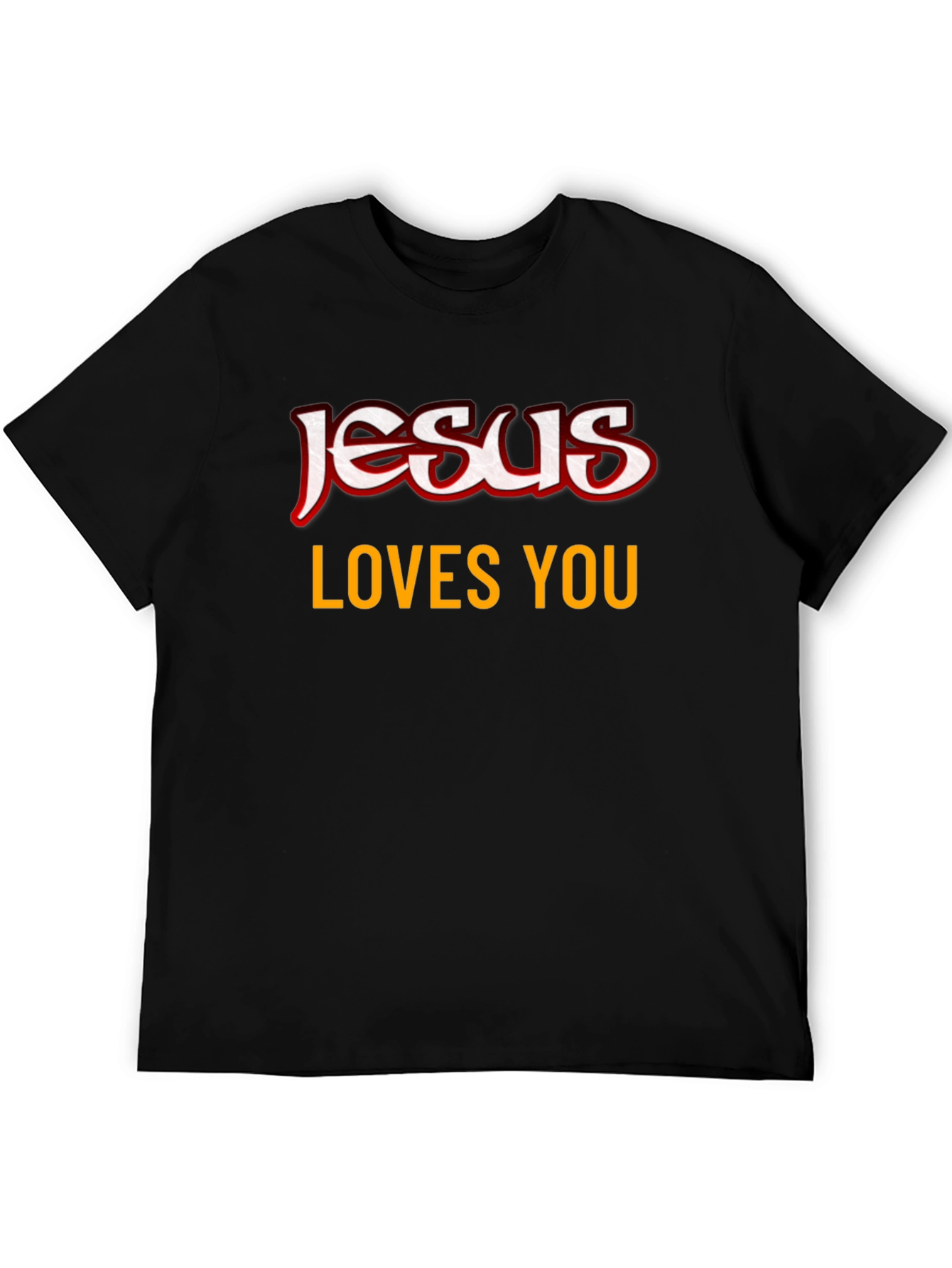 Jesus Loves You Graphic Black T-Shirt