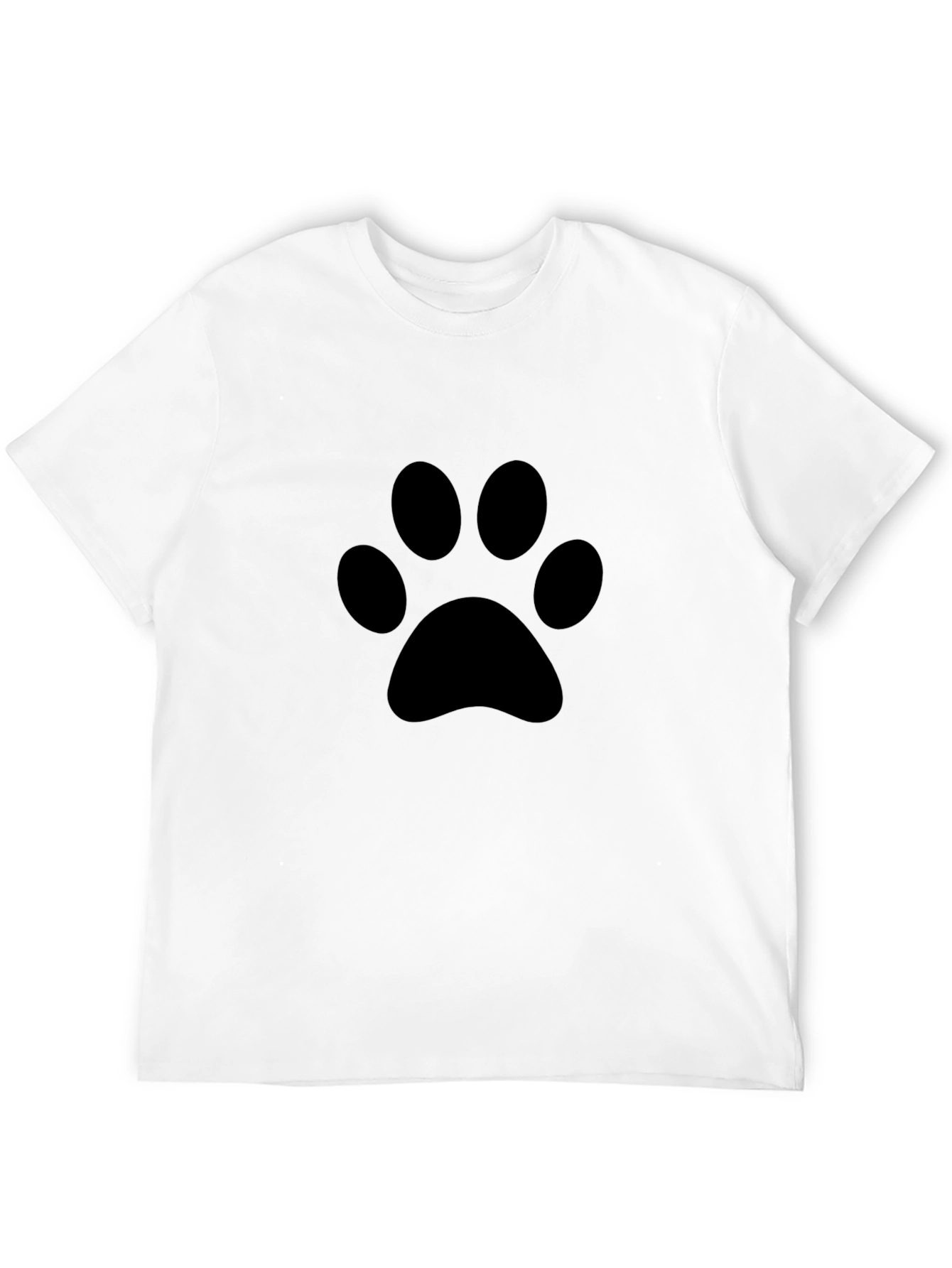 Black T-Shirt with Paw Print Design