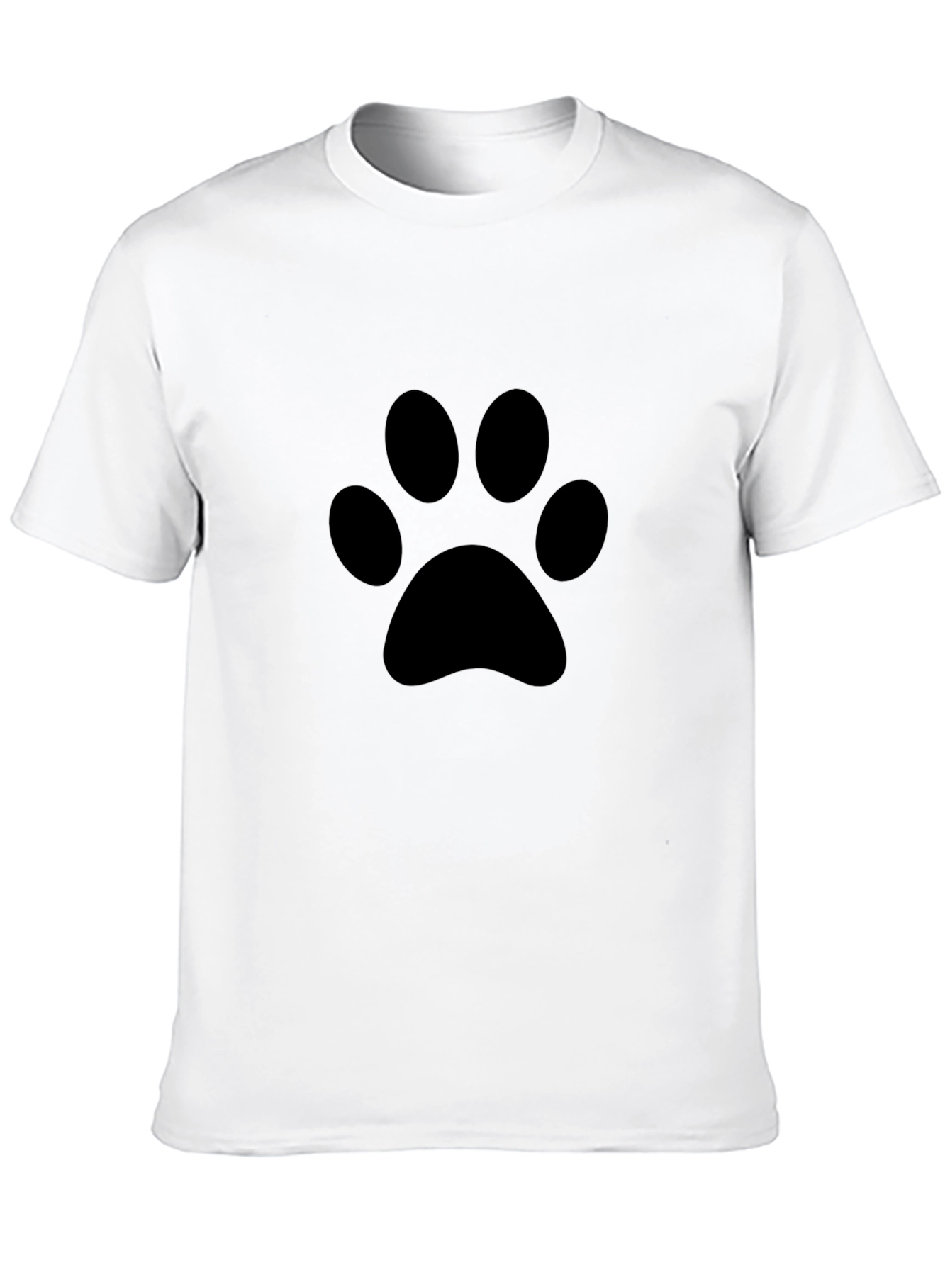 Black T-Shirt with Paw Print Design
