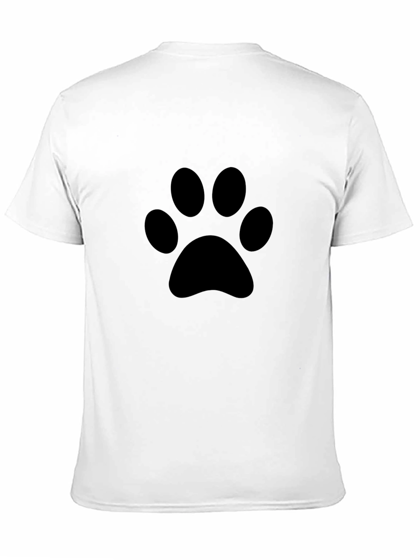Black T-Shirt with Paw Print Design
