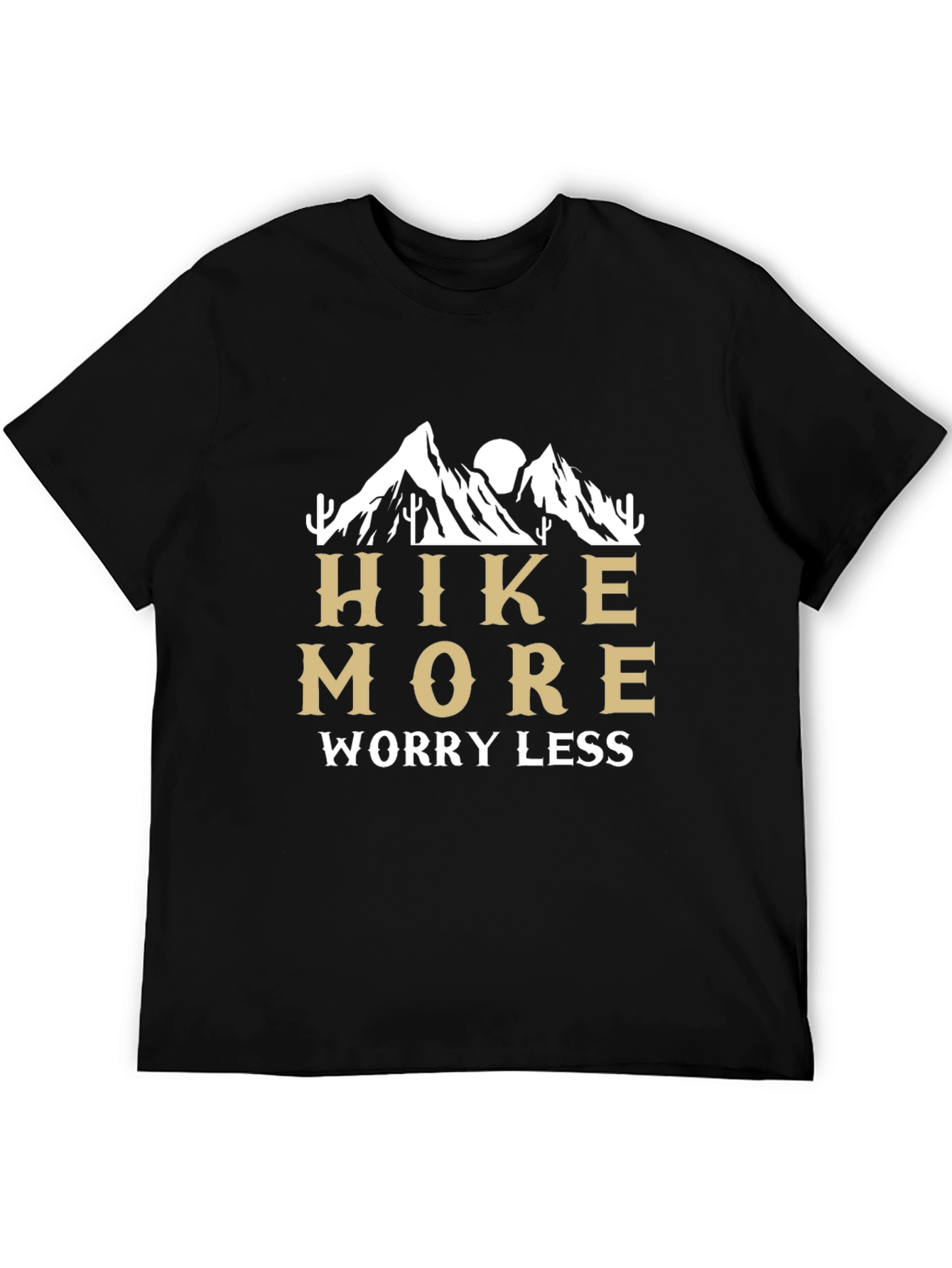 Hike More Worry Less Black Graphic Tee