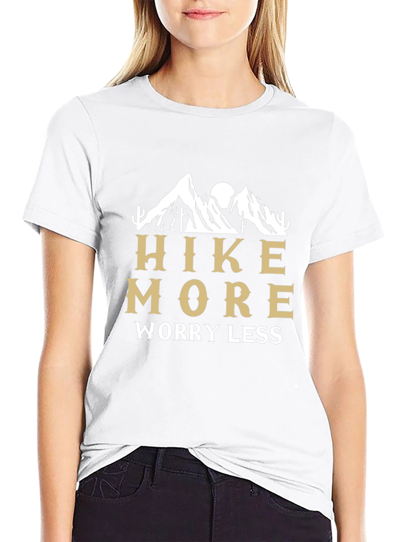 Hike More Worry Less Black Graphic Tee